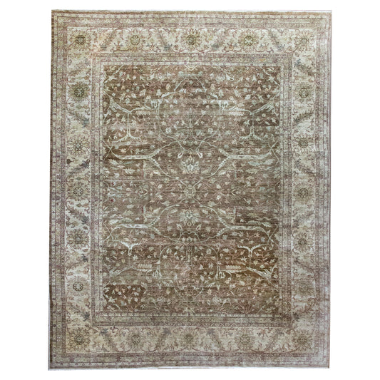 Indian Peshawar Rug Woven with a Ziegler Inspired Pattern For Sale