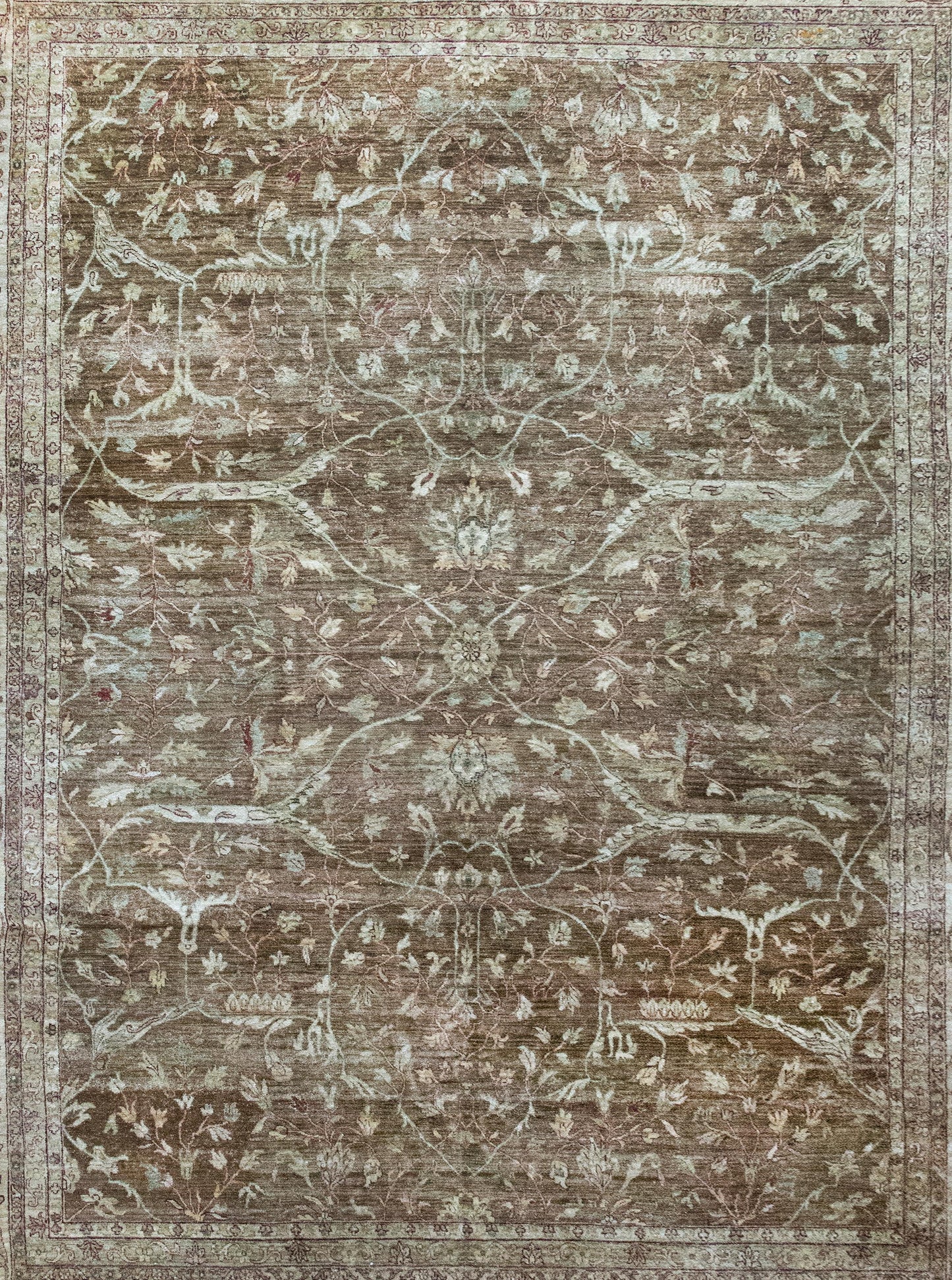 Indian Peshawar Rug Woven with a Ziegler Inspired Pattern
