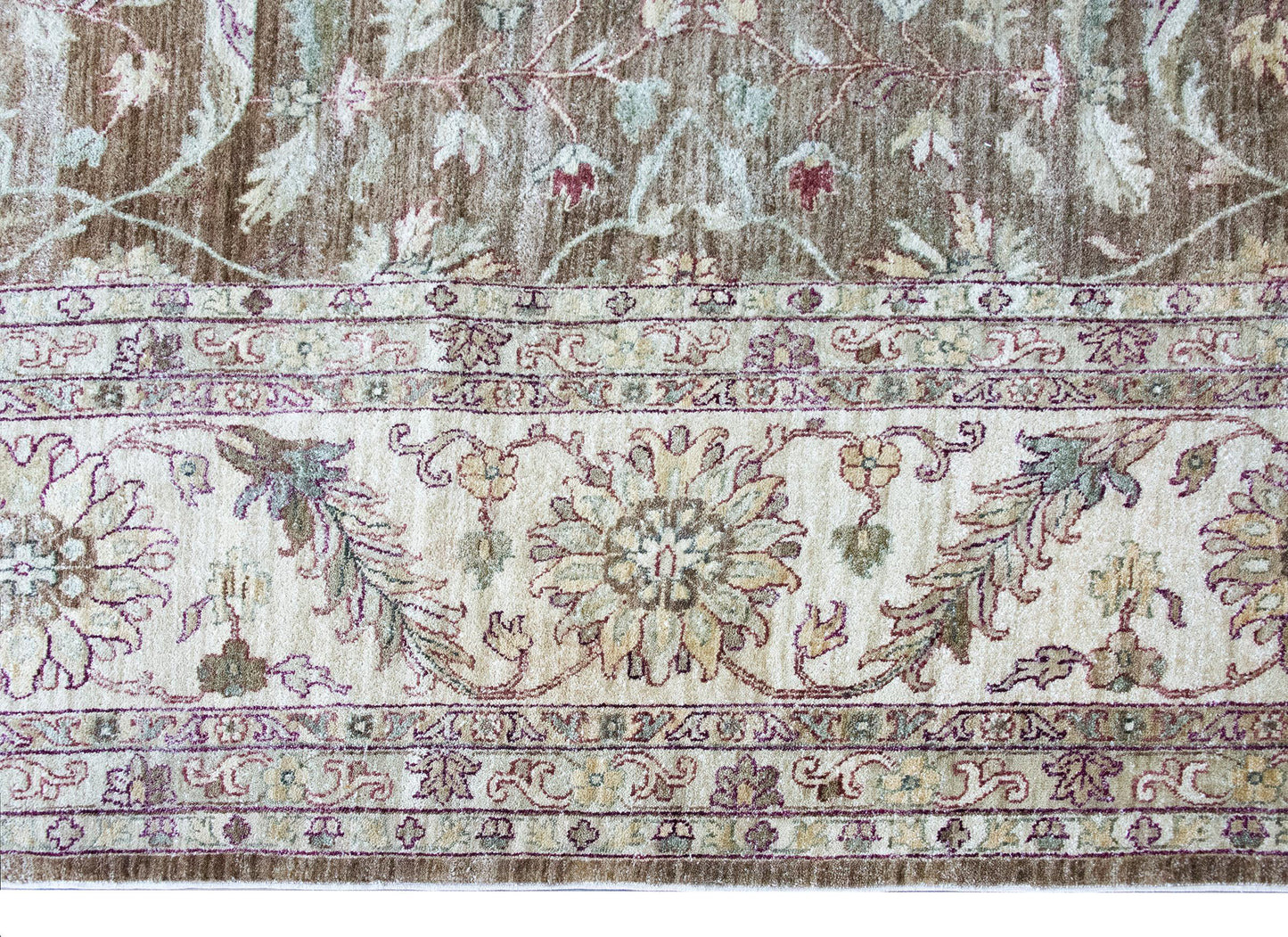 Indian Peshawar Rug Woven with a Ziegler Inspired Pattern