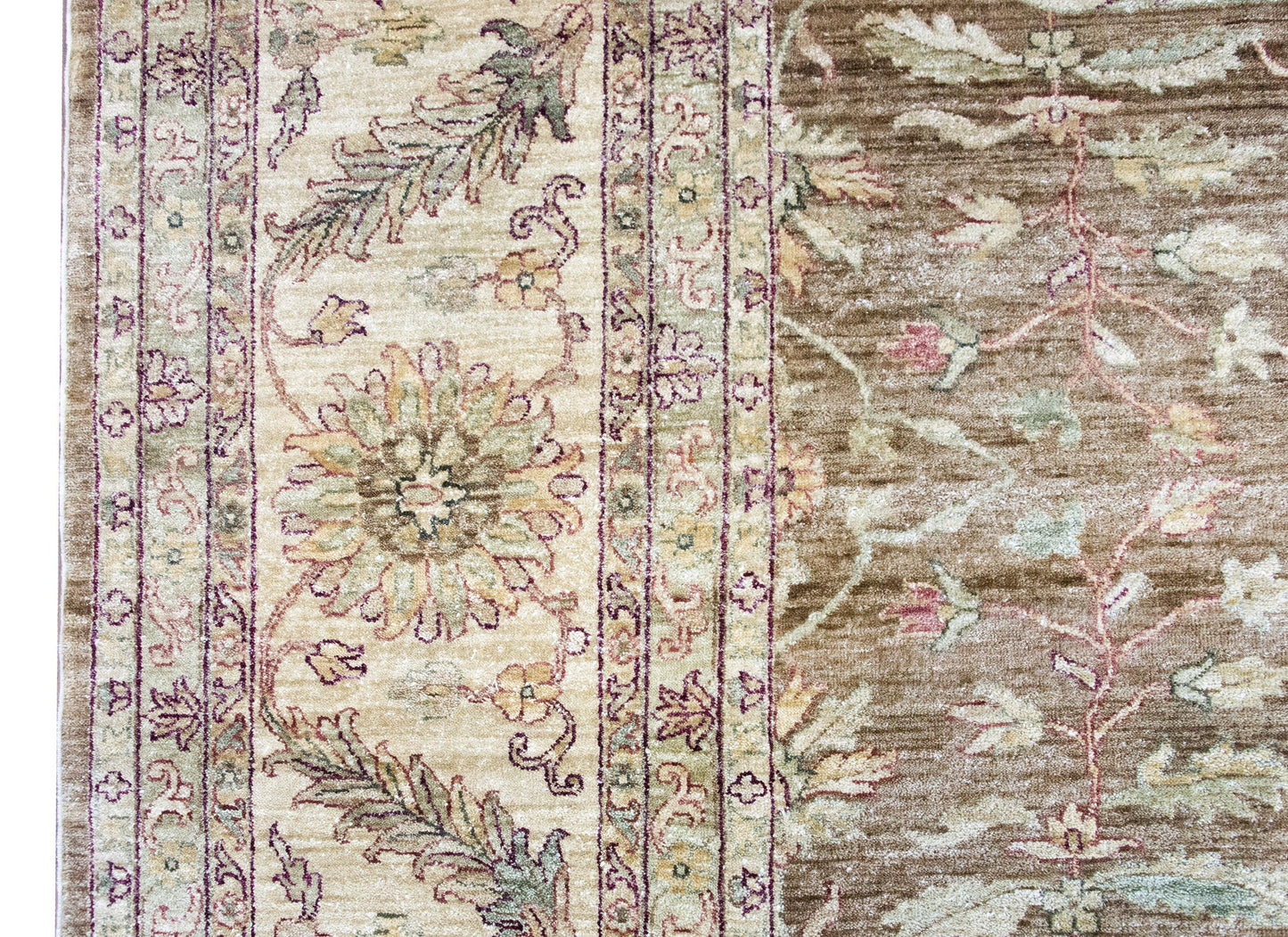 Indian Peshawar Rug Woven with a Ziegler Inspired Pattern