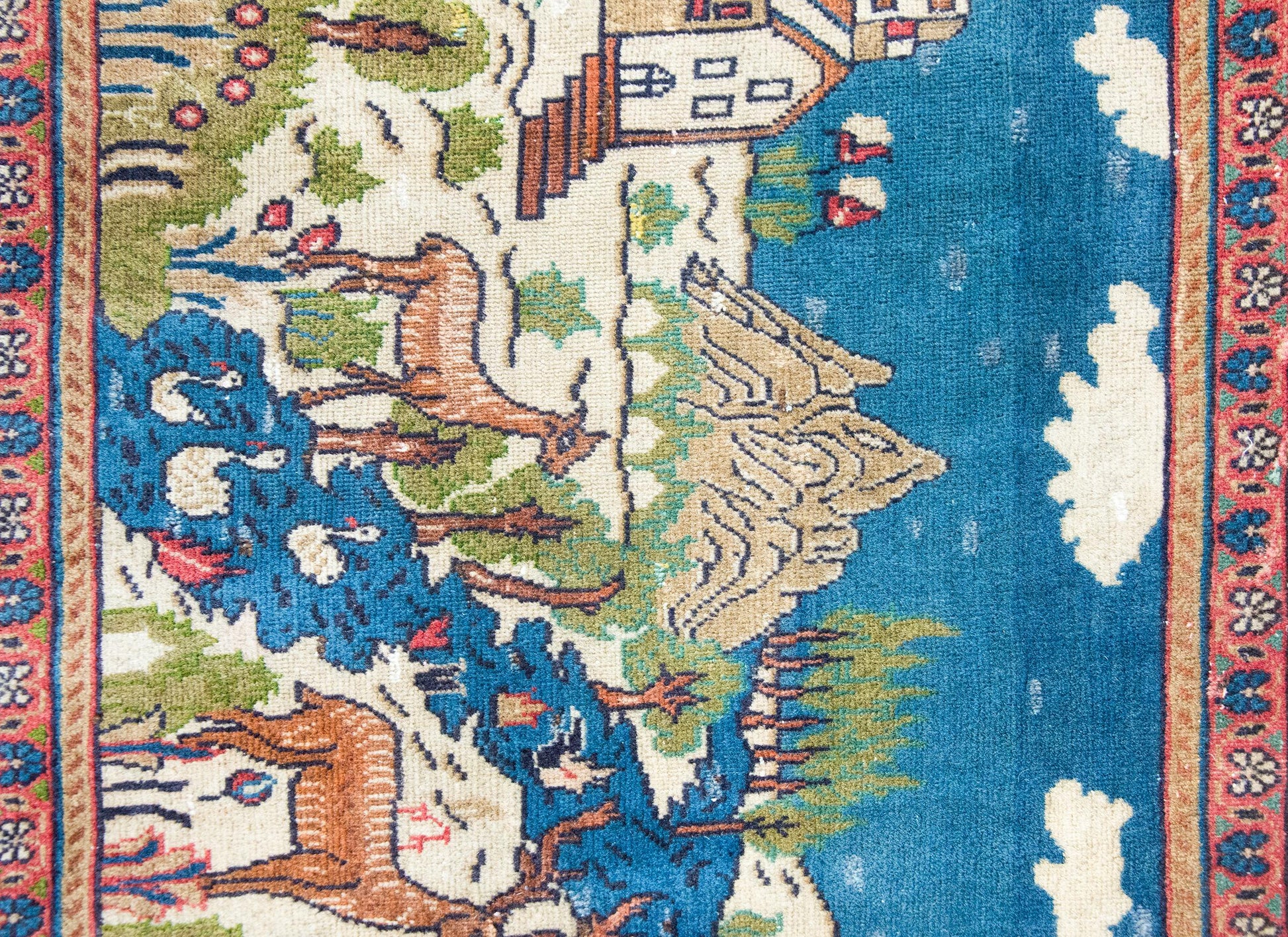 Early 20th Century Persian Pictorial Tabriz Rug For Sale