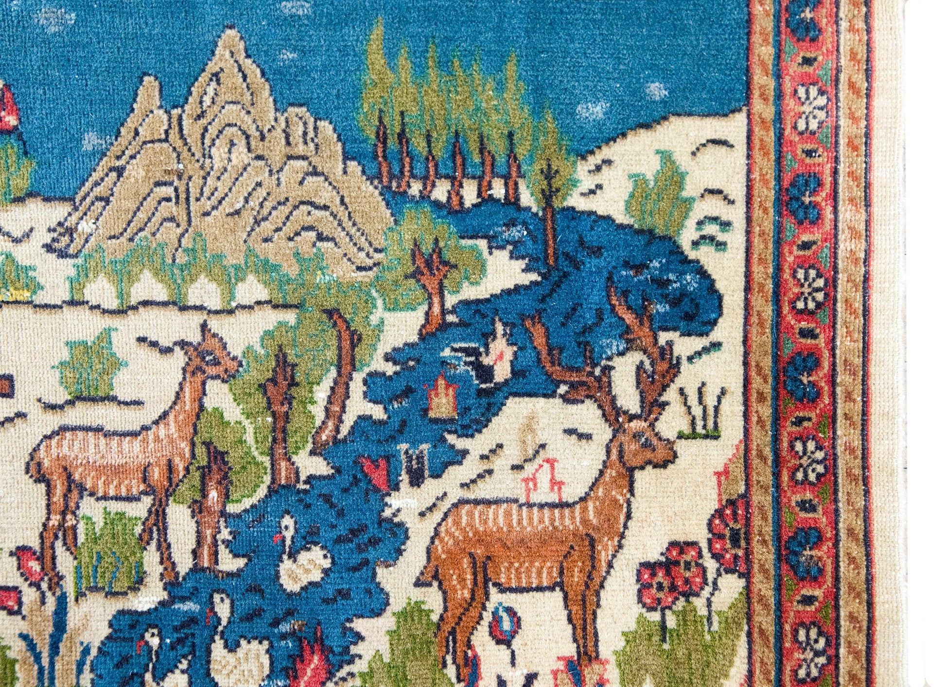 Early 20th Century Persian Pictorial Tabriz Rug For Sale