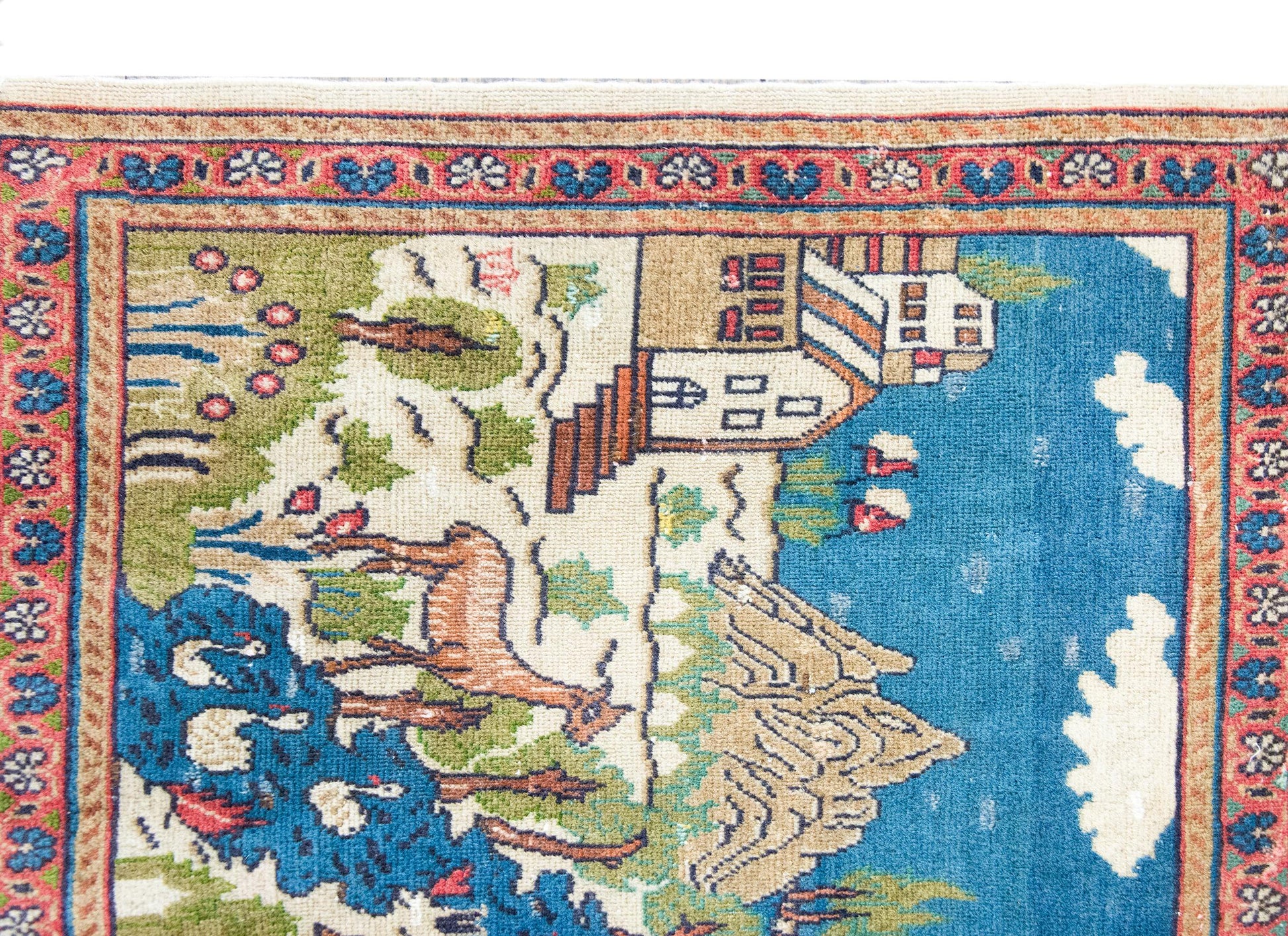 Early 20th Century Persian Pictorial Tabriz Rug For Sale