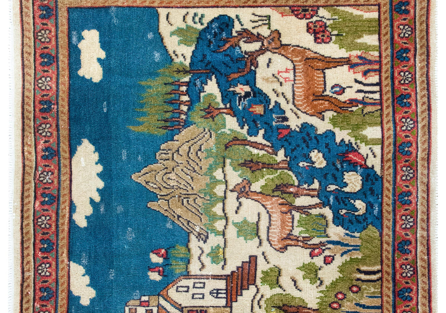 Early 20th Century Persian Pictorial Tabriz Rug For Sale