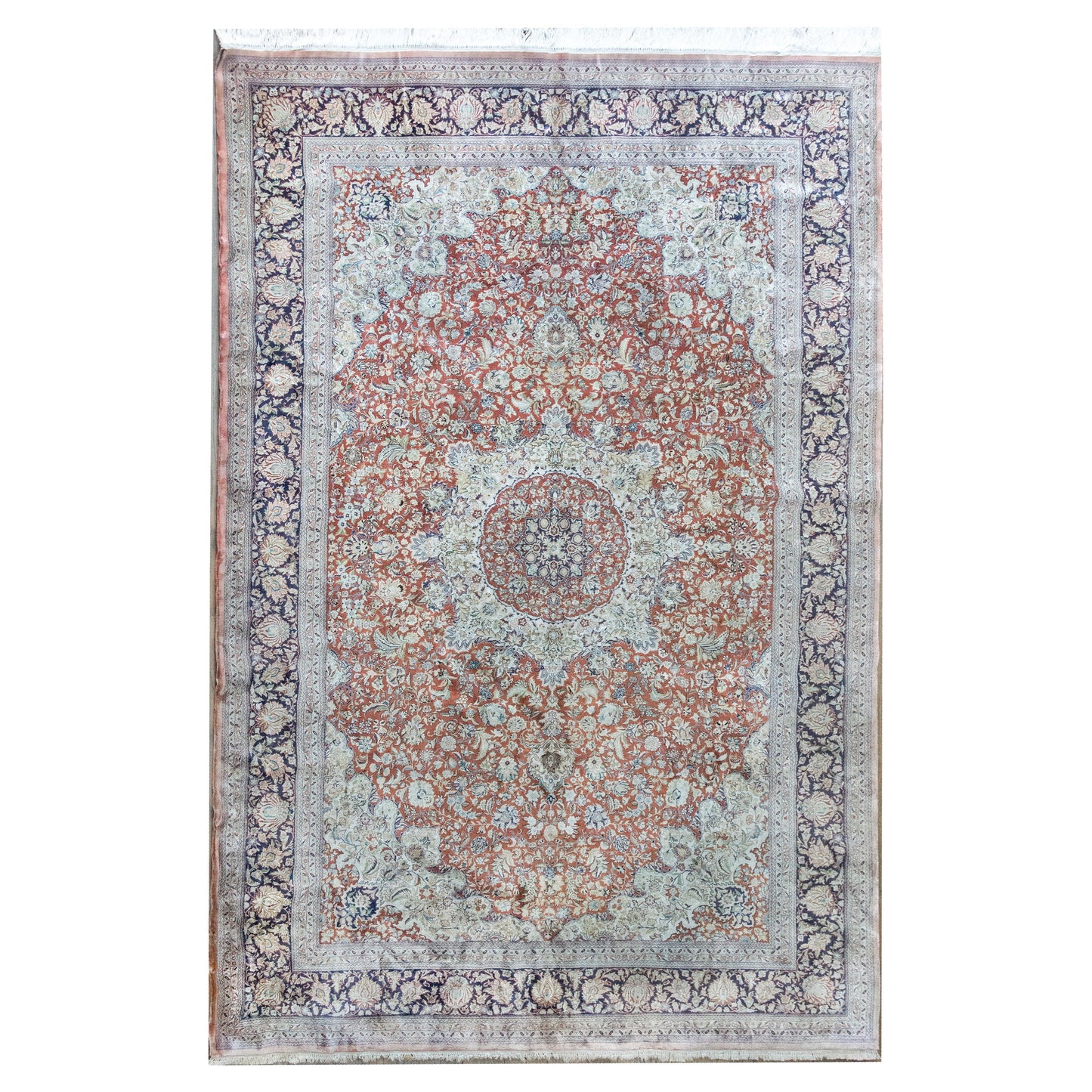Vintage Persian Silk Rug For Sale