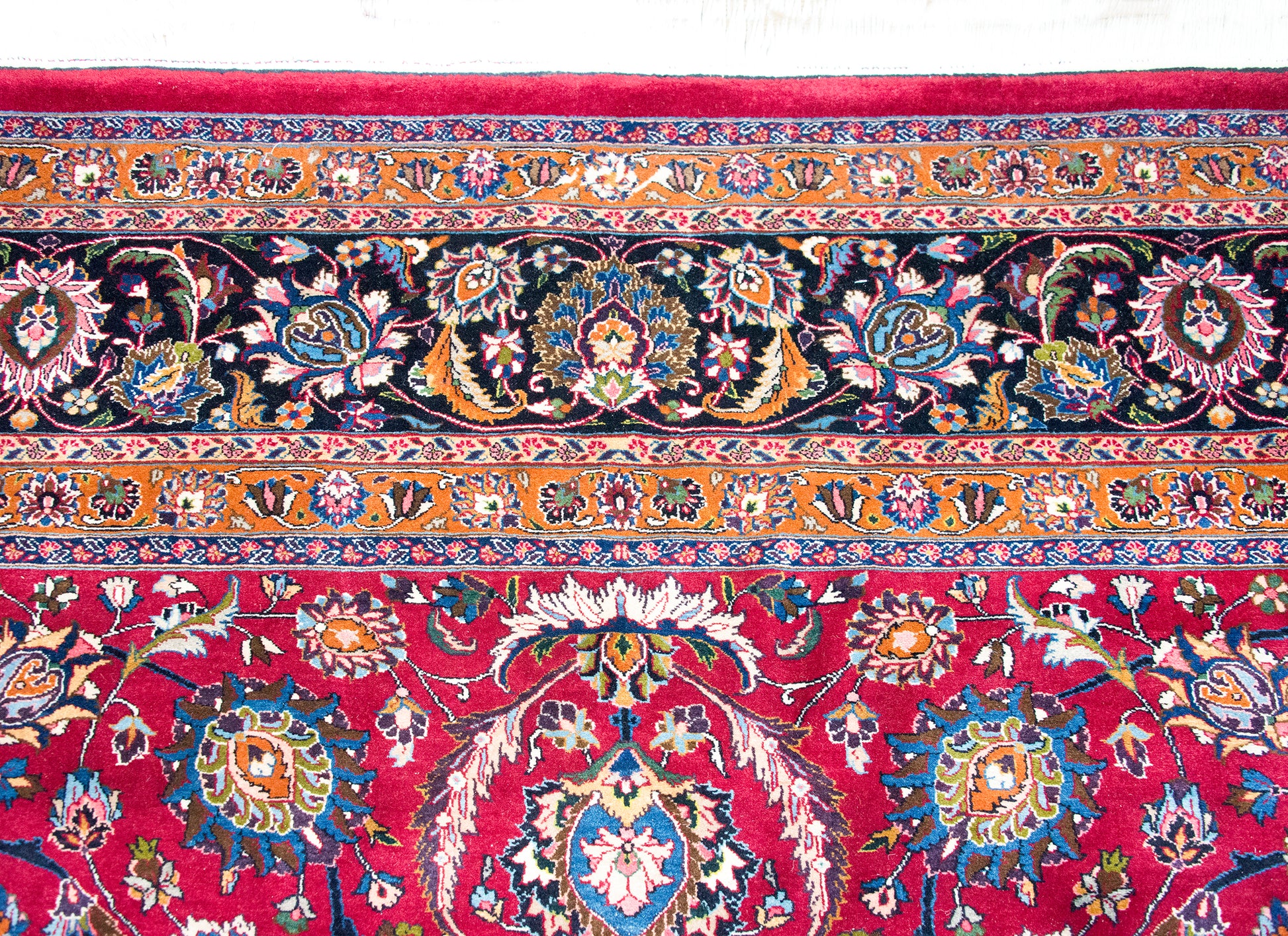 Mid 20th Century Persian Meshed Mar z Rug For Sale