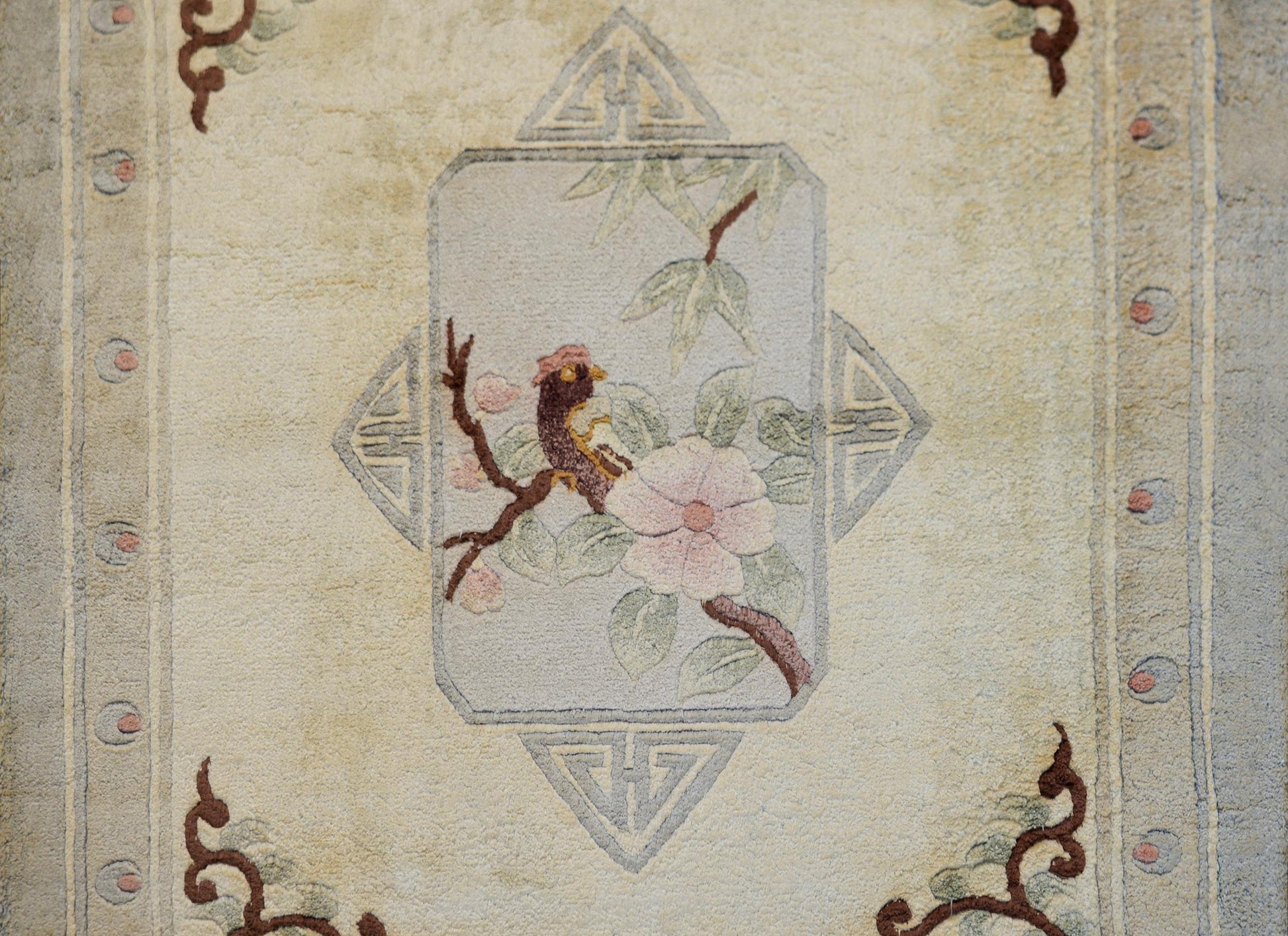 Vintage Chinese Silk Rug For Sale