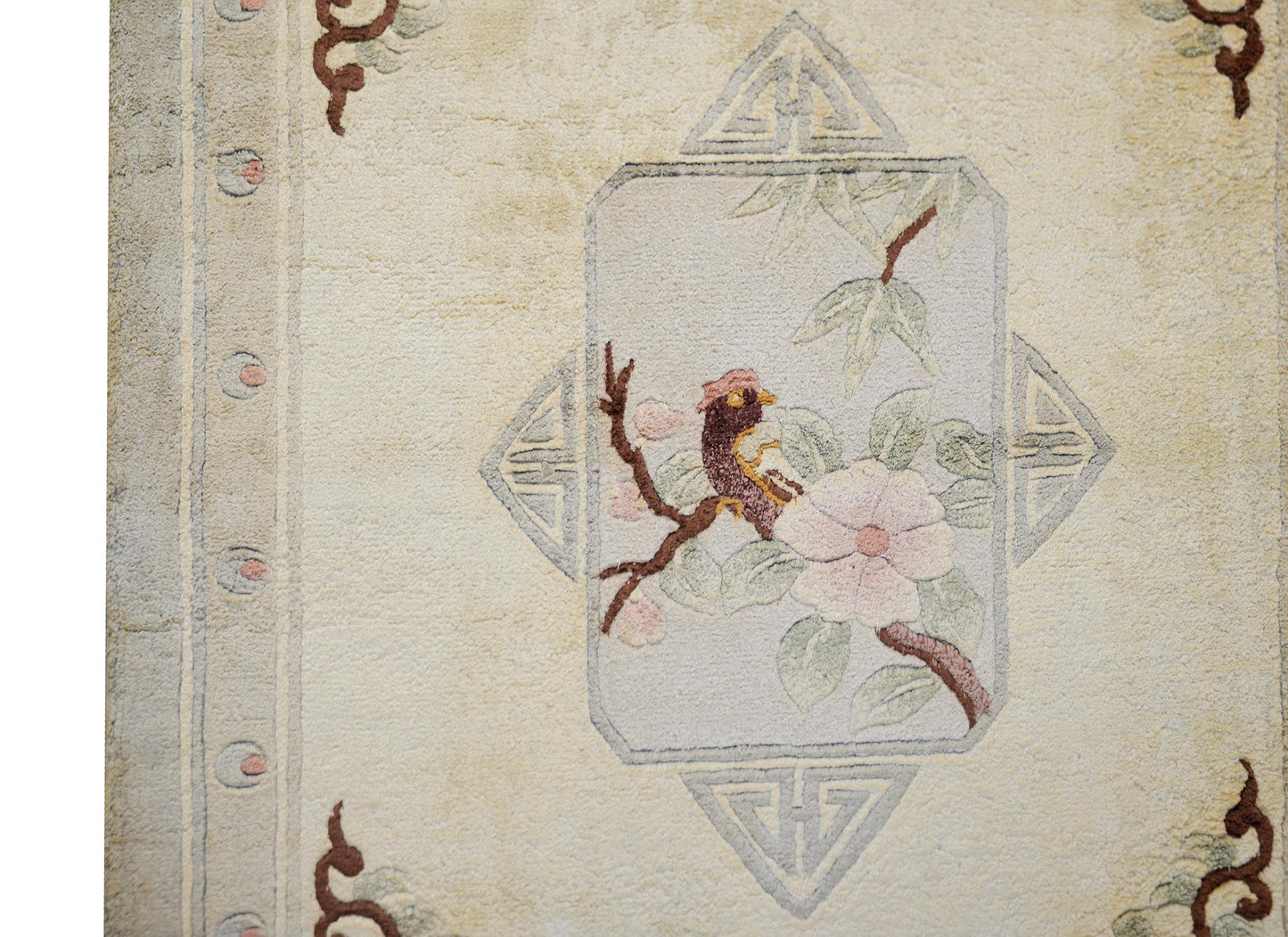 Vintage Chinese Silk Rug For Sale