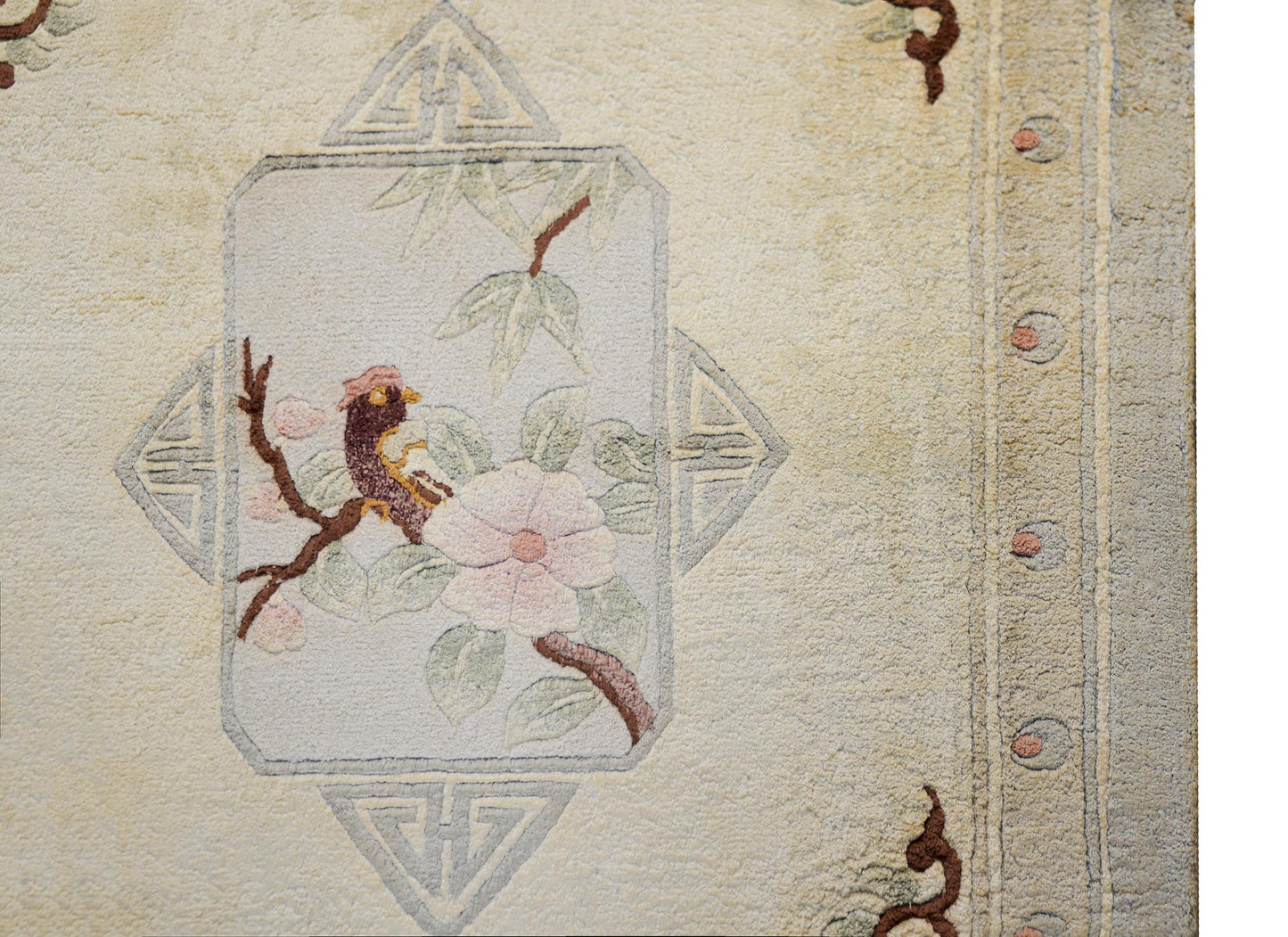 Vintage Chinese Silk Rug For Sale