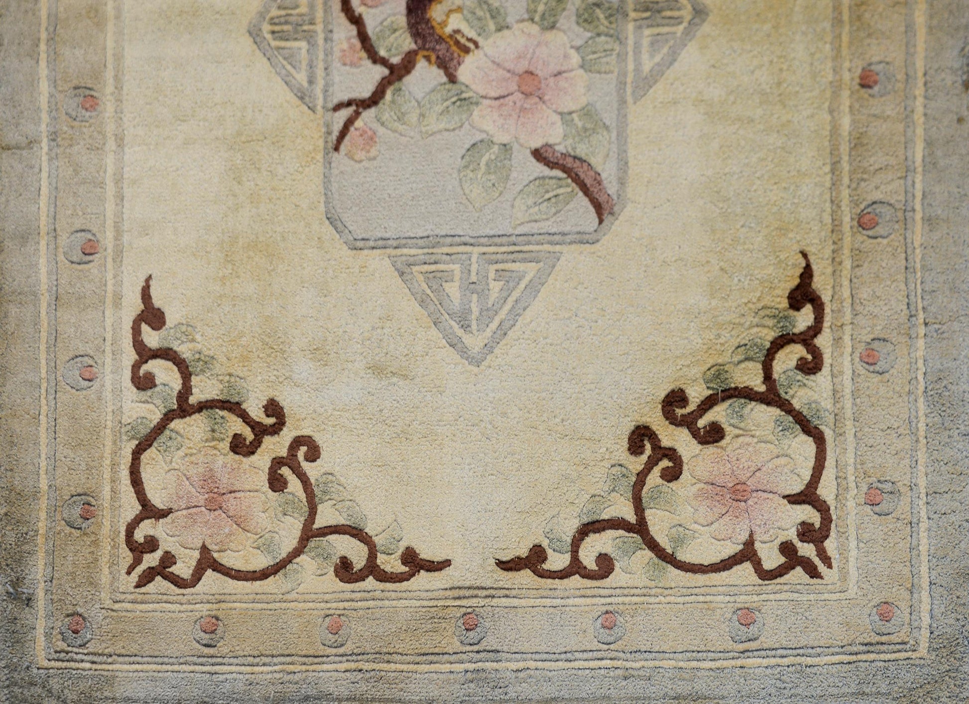 Vintage Chinese Silk Rug For Sale