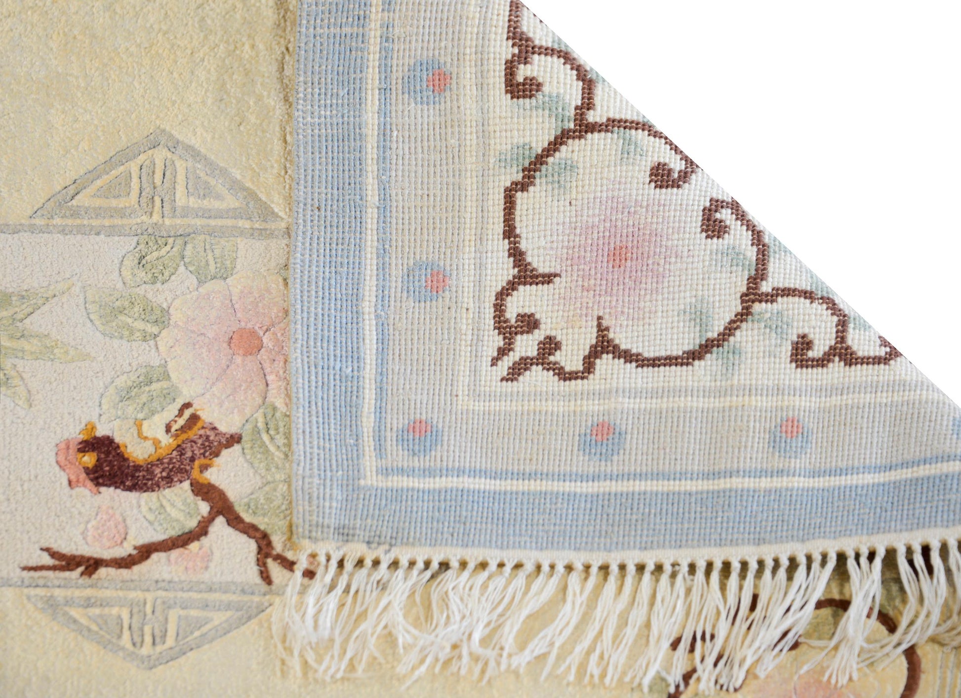 Vintage Chinese Silk Rug For Sale
