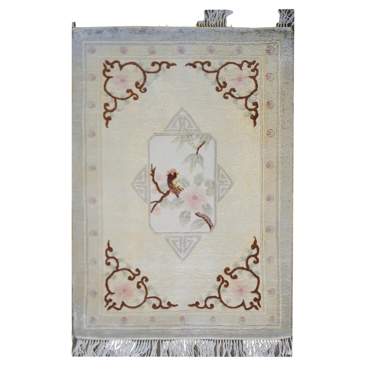 Vintage Chinese Silk Rug For Sale