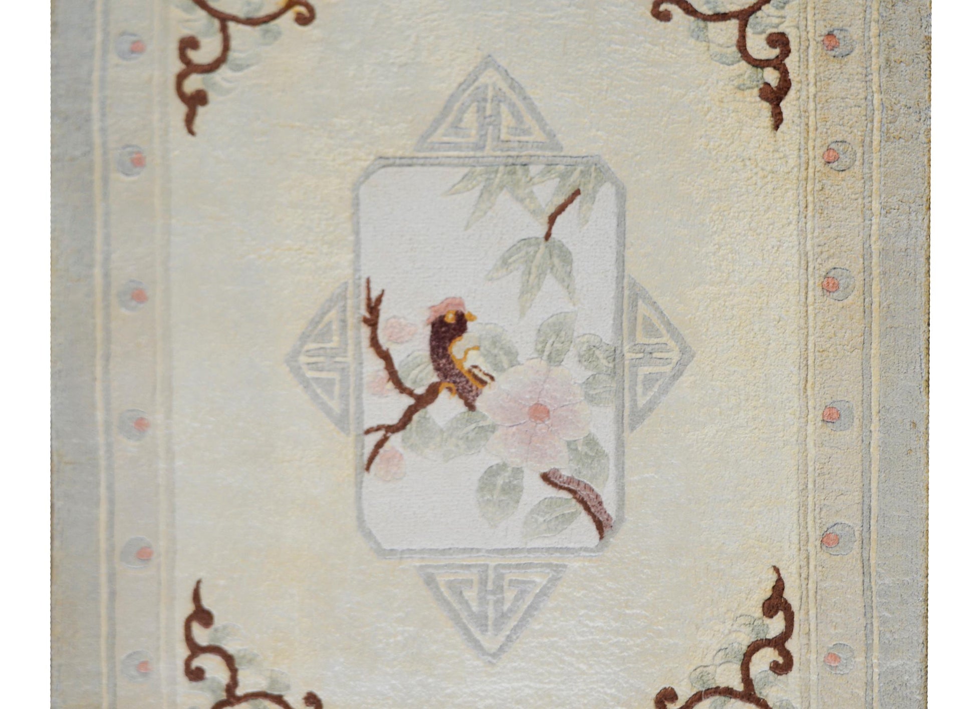 Vintage Chinese Silk Rug For Sale