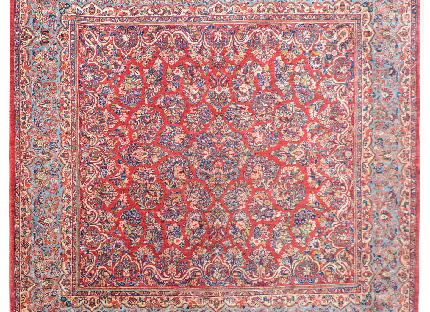 Rare Early 20th Century Square Sarouk Rug For Sale