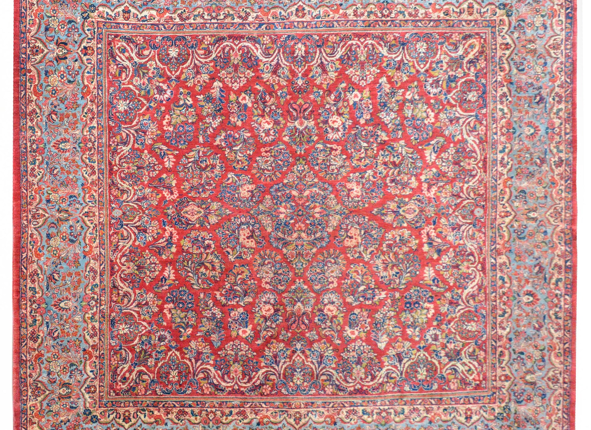 Rare Early 20th Century Square Sarouk Rug For Sale