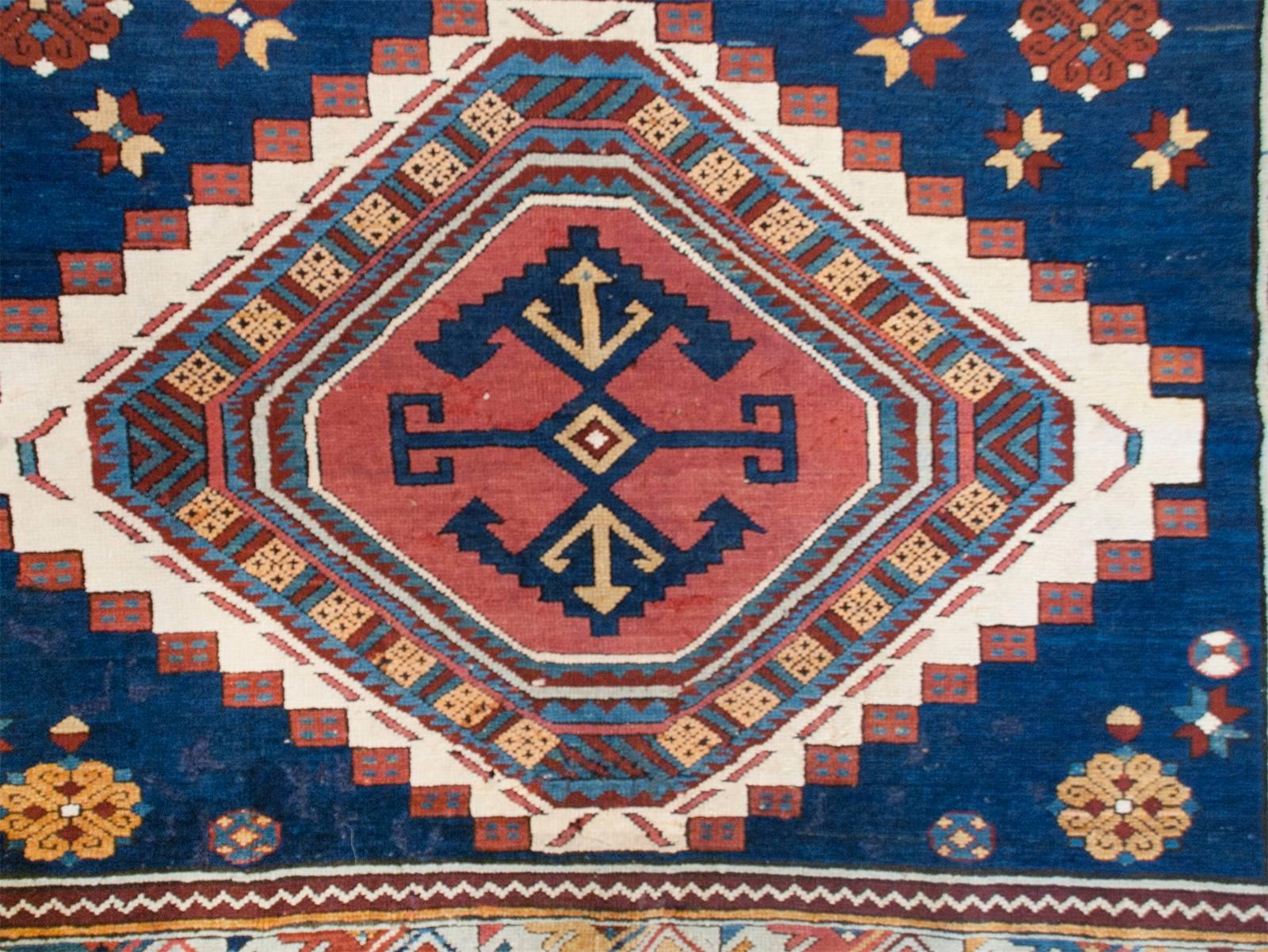 Unique Mid-20th Century Kazak Rug For Sale