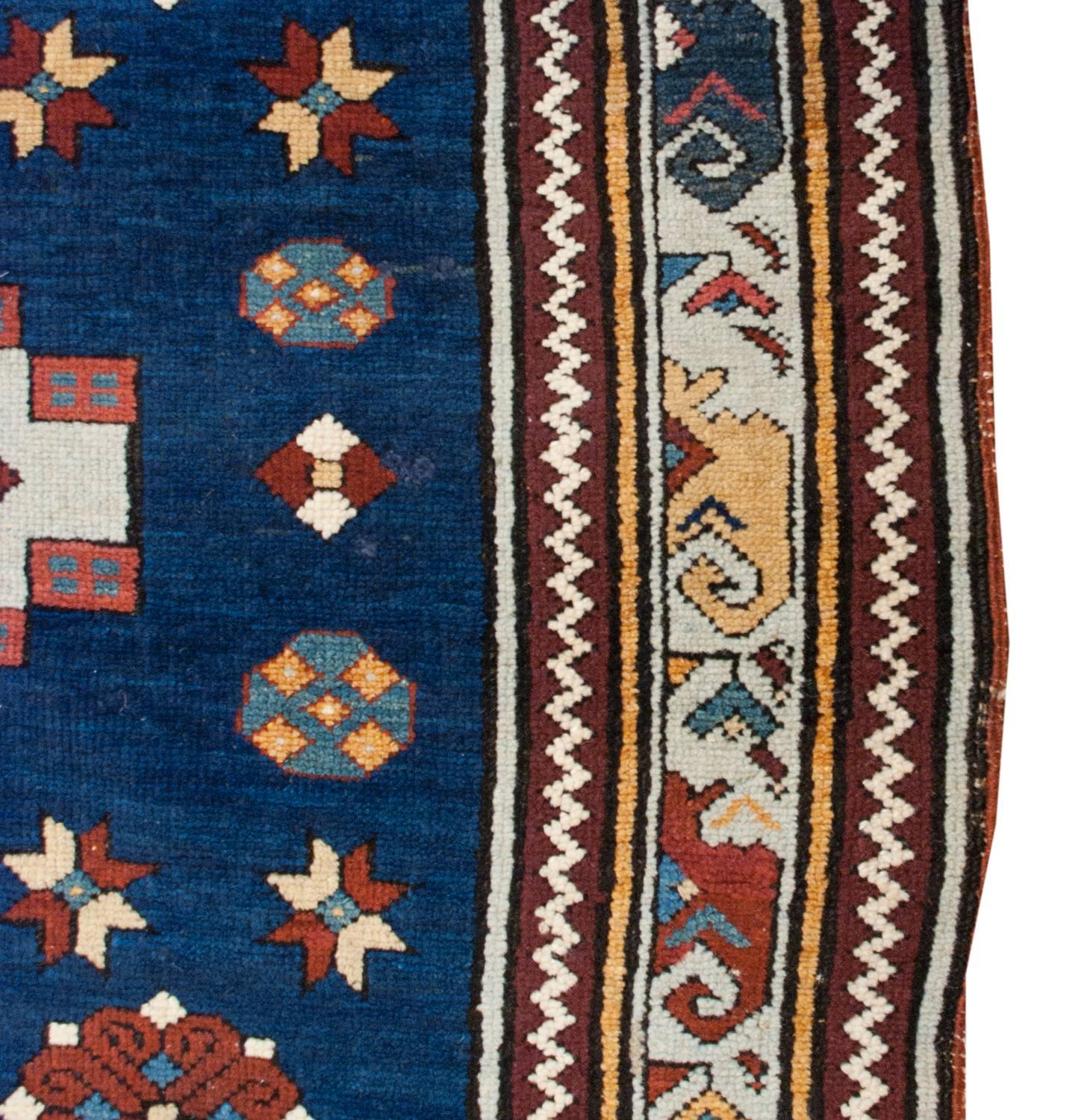 Unique Mid-20th Century Kazak Rug For Sale
