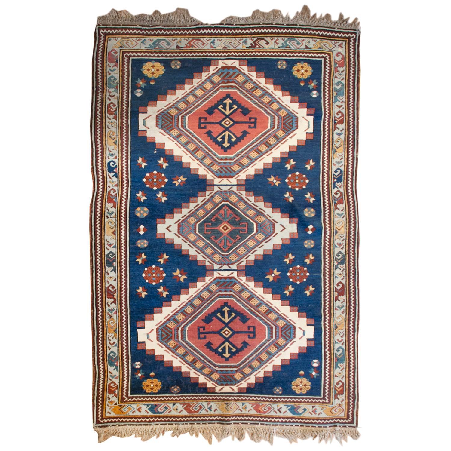 Unique Mid-20th Century Kazak Rug For Sale