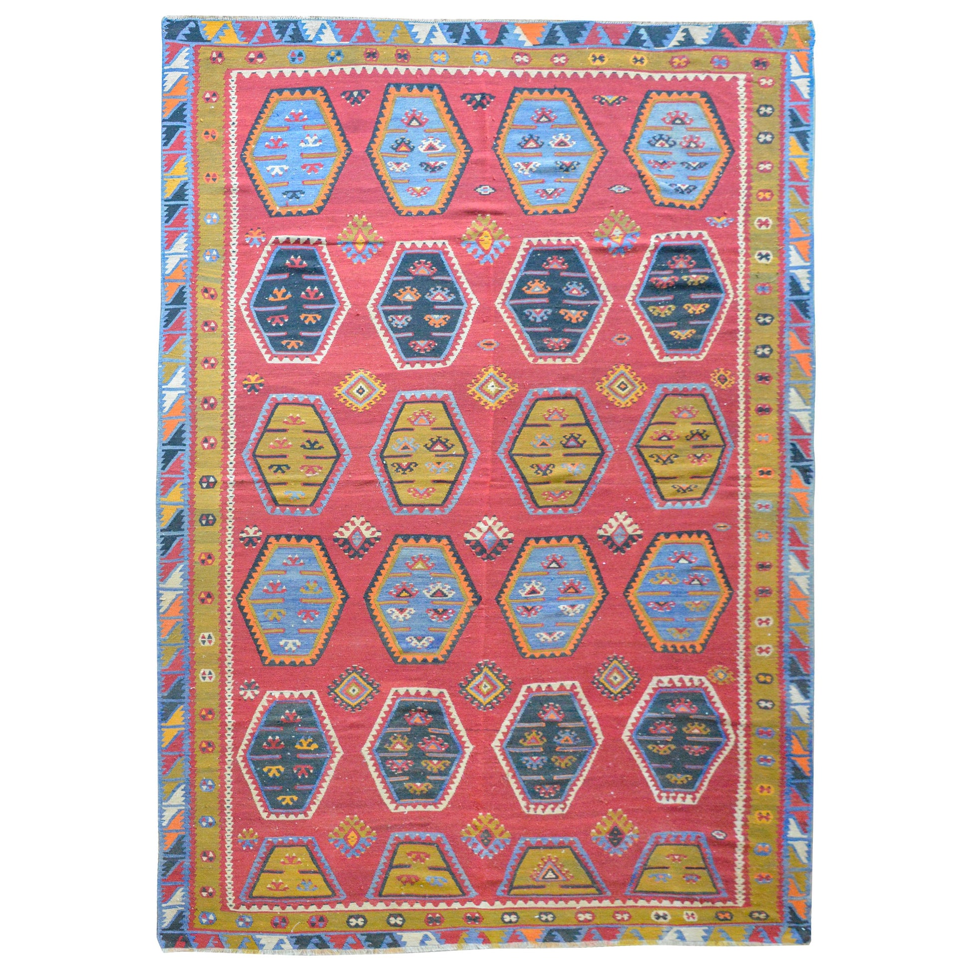 Vintage Anatolian Turkish Kilim Rug For Sale