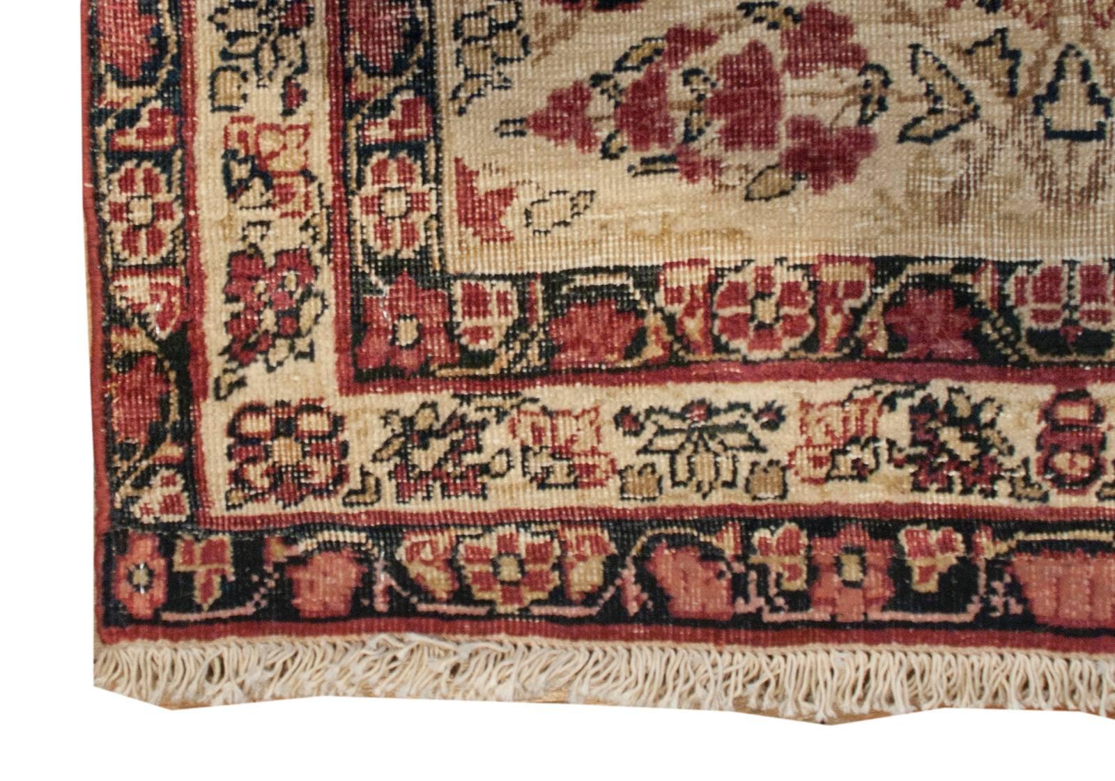 19th Century Lavar Kirman Prayer Rug For Sale