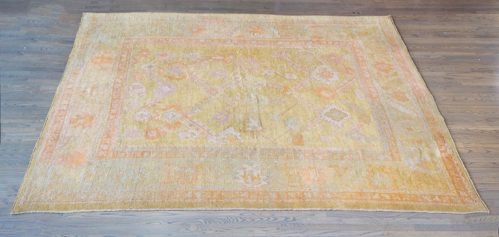 Early 20th Century Turkish Oushak Rug For Sale
