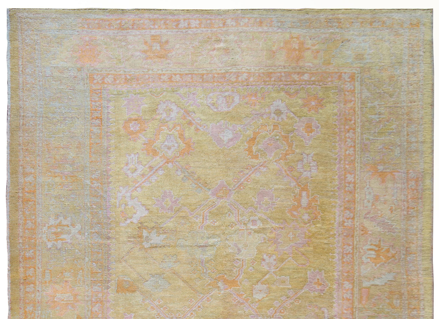 Early 20th Century Turkish Oushak Rug For Sale