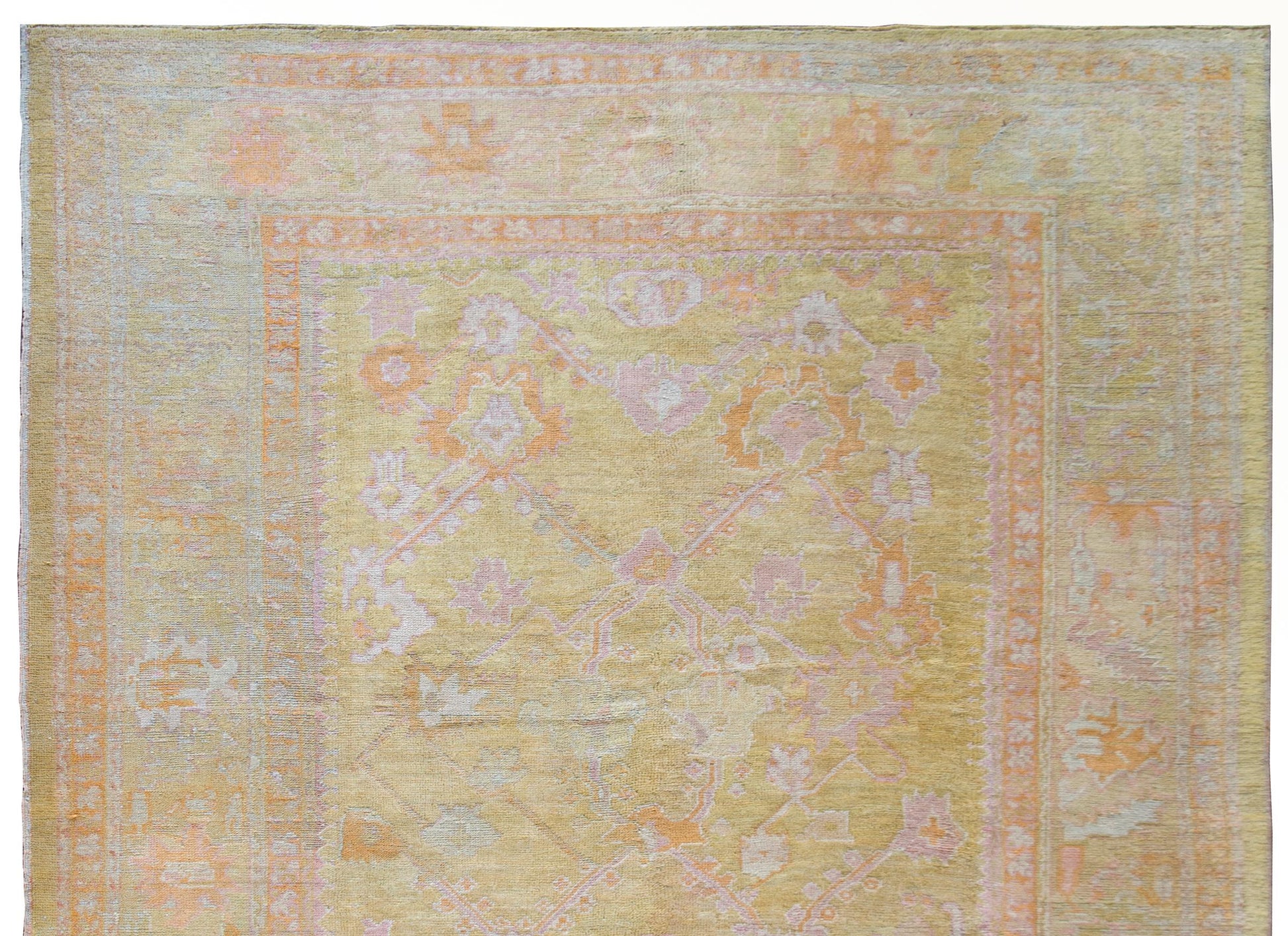 Early 20th Century Turkish Oushak Rug For Sale