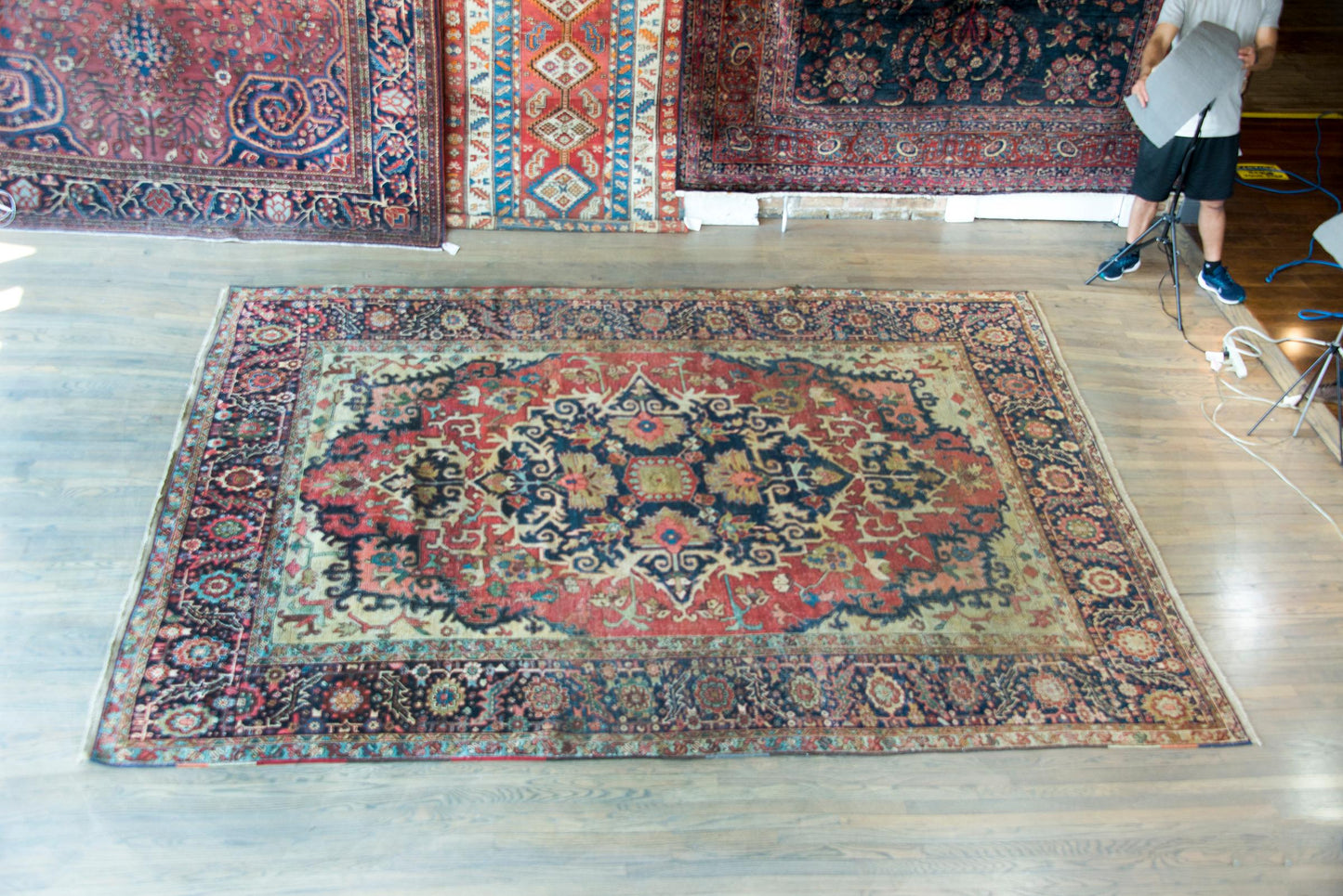 Late 19th Century Persian Heriz Serapi Rug For Sale