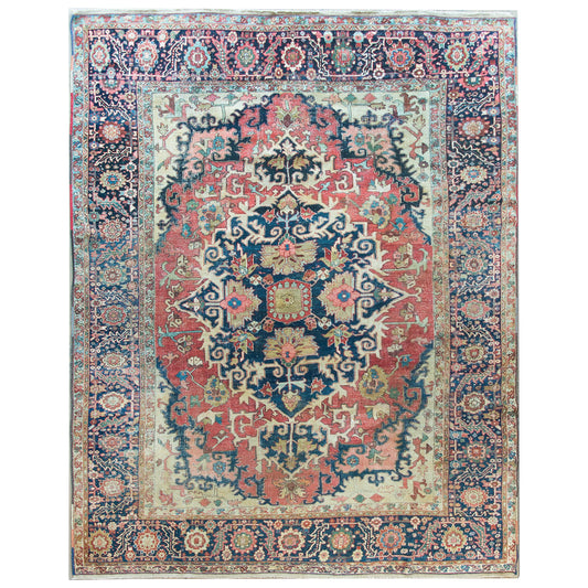 Late 19th Century Persian Heriz Serapi Rug For Sale