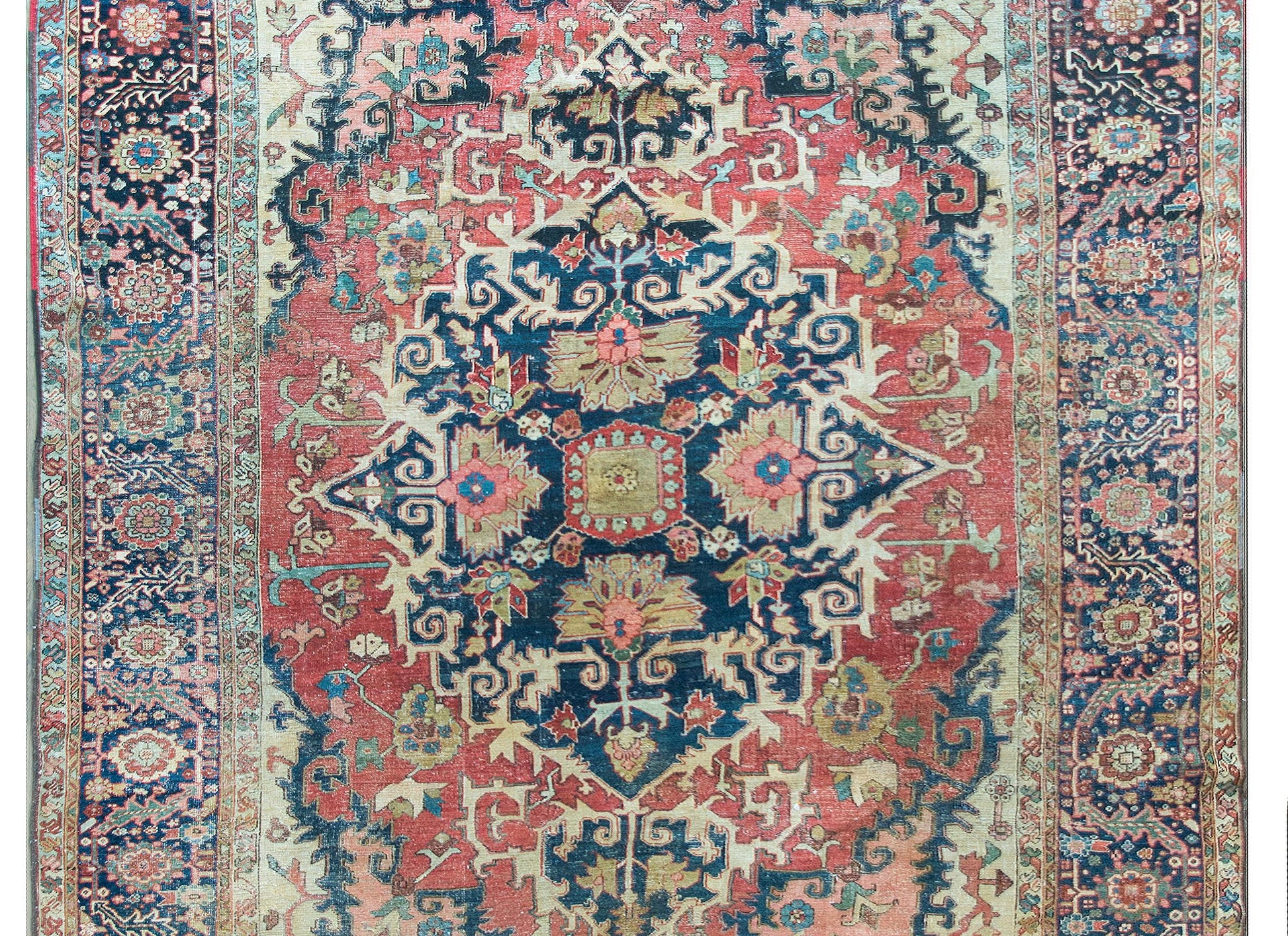 Late 19th Century Persian Heriz Serapi Rug For Sale