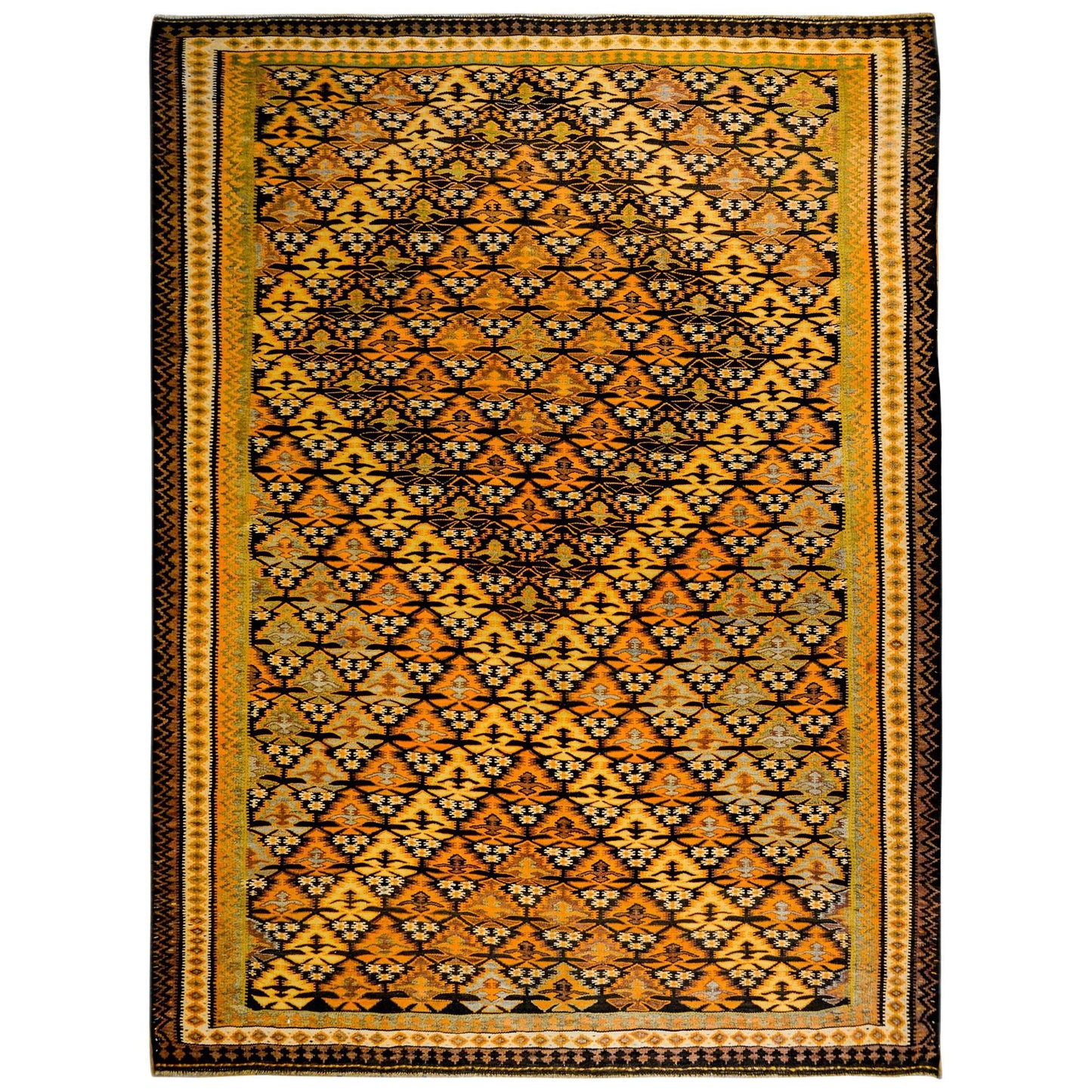 Mid-20th Century Qazvin Kilim Rug For Sale