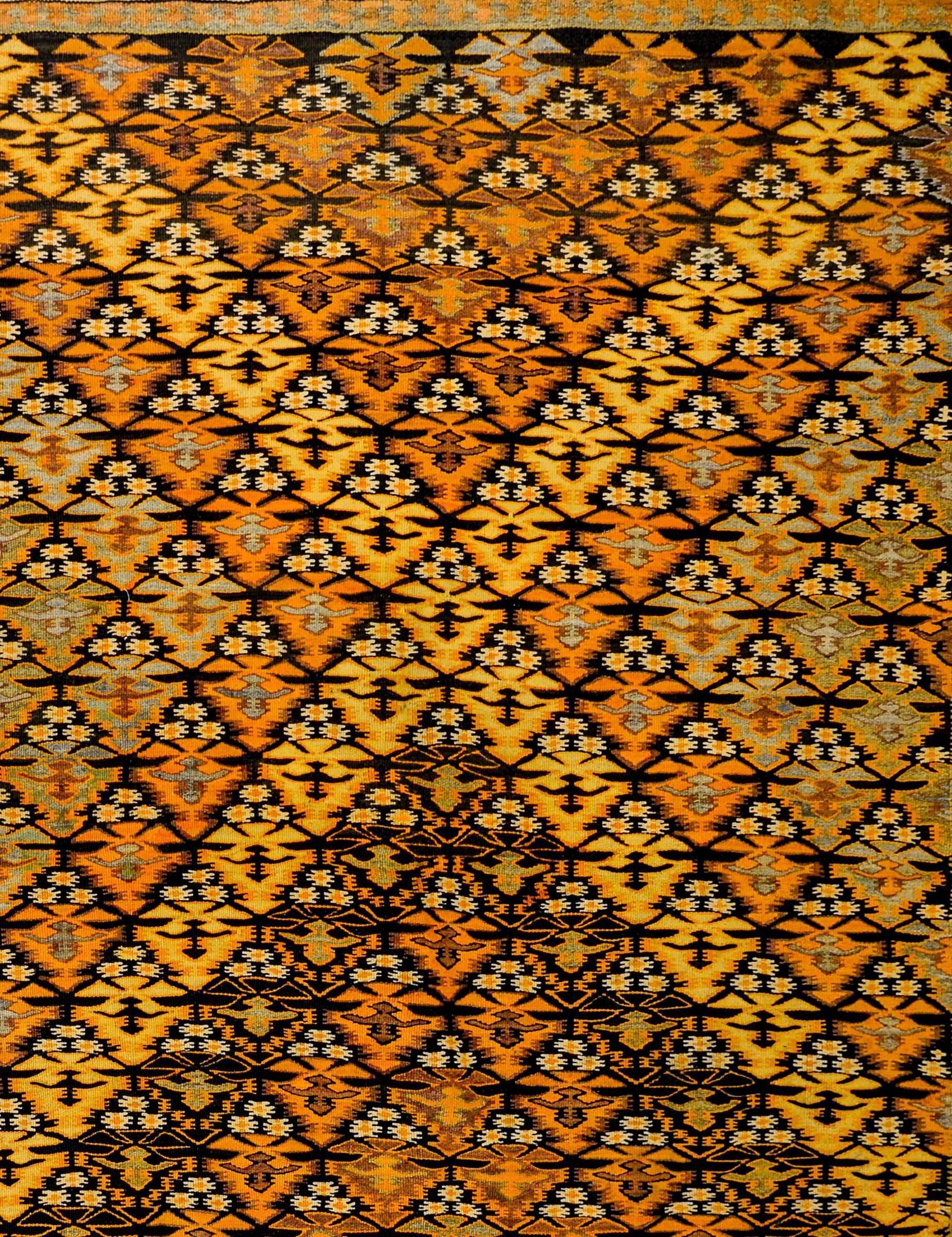 Mid-20th Century Qazvin Kilim Rug For Sale