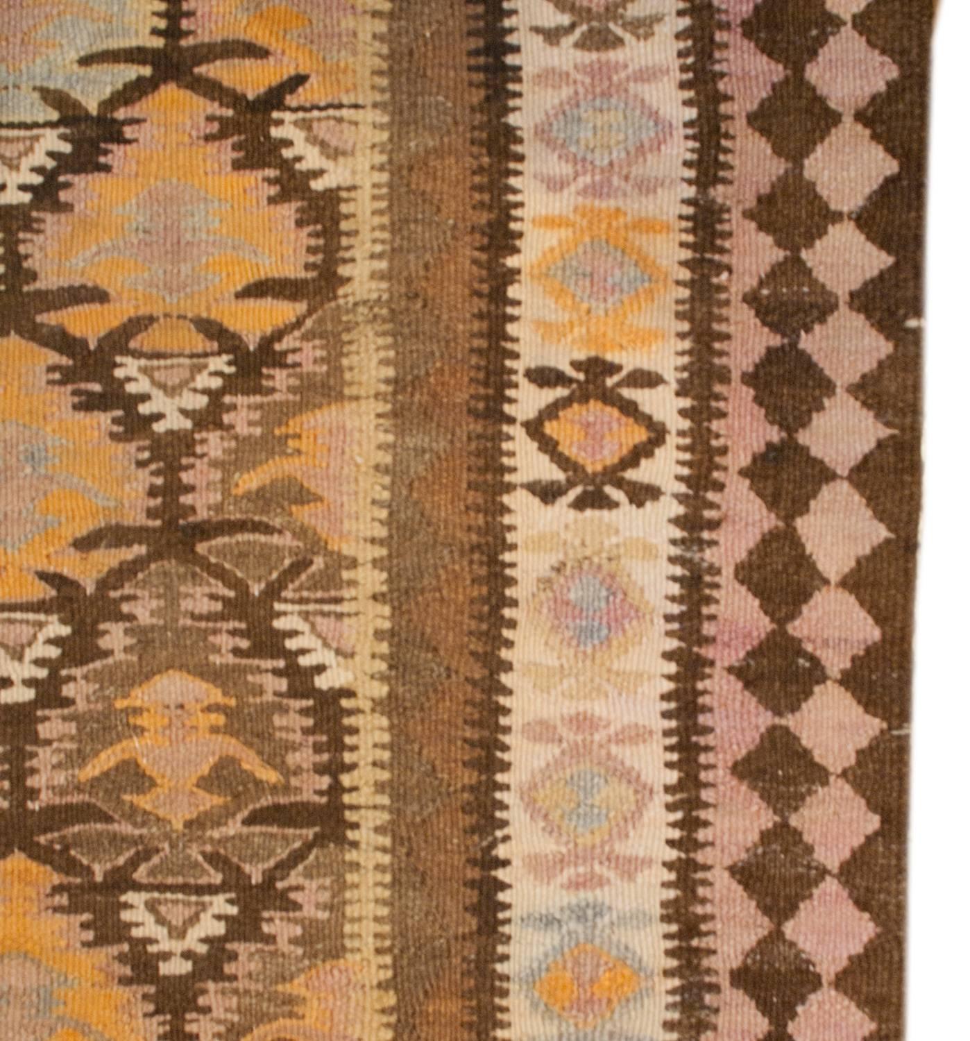 Fantastic Early 20th Century Qazvin Kilim Runner For Sale
