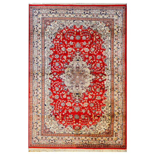 Bold Vintage Tabriz-Style Rug For Sale