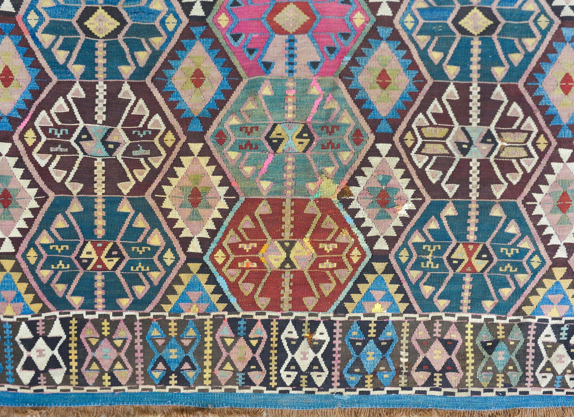 Early 20th Century Turkish Konya Kilim Runner For Sale