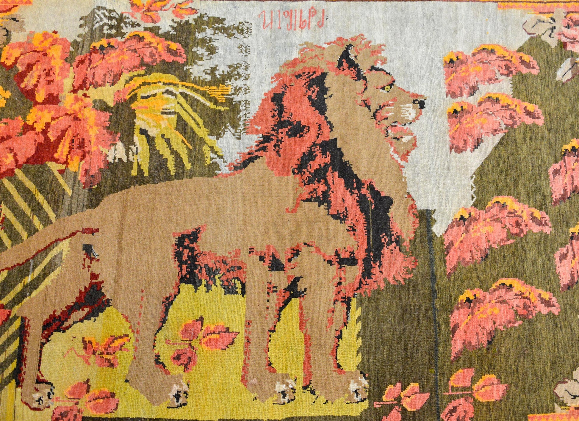 Massive Early 20th Century Pictorial Caucasian Karabagh Rug For Sale