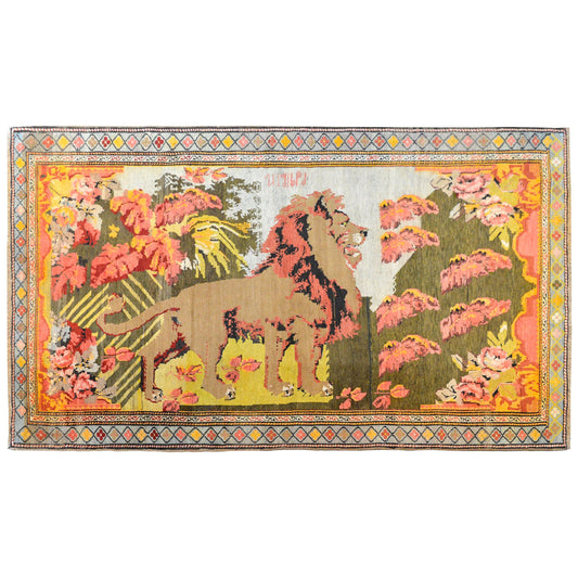 Massive Early 20th Century Pictorial Caucasian Karabagh Rug For Sale