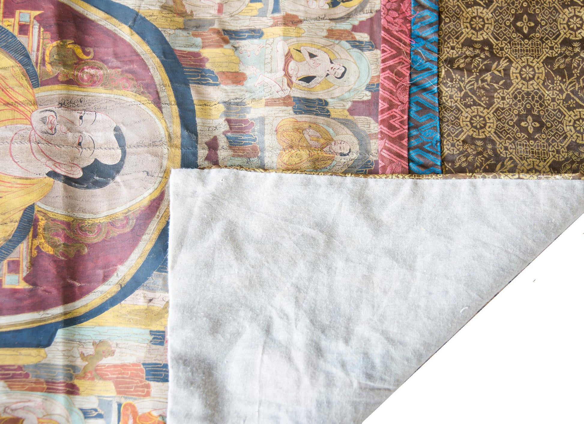 Late 19th Century Thangka with the Portrait of a Tibetan Monk  For Sale