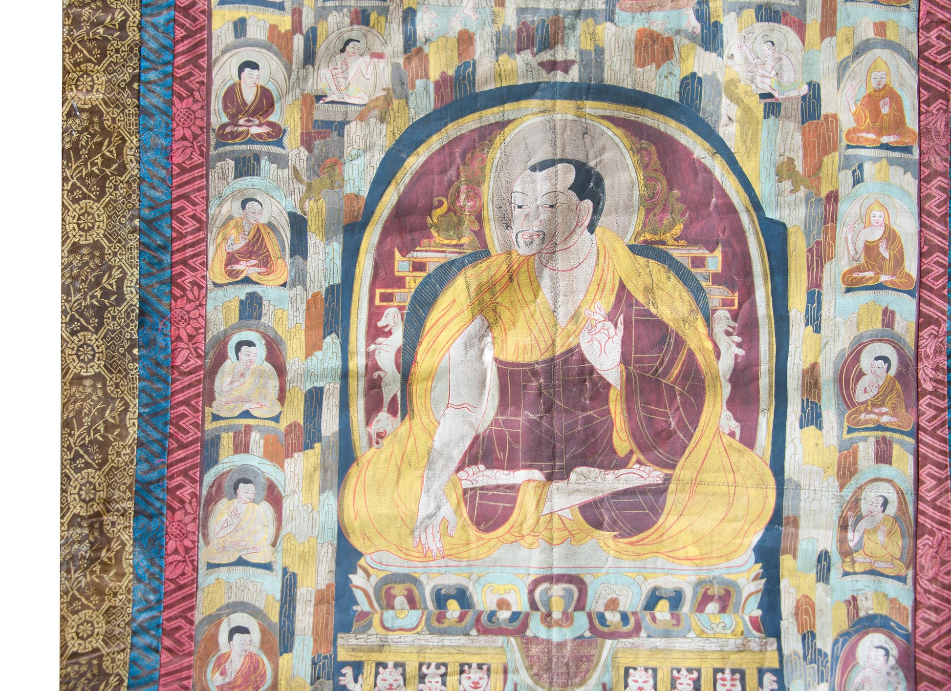 Late 19th Century Thangka with the Portrait of a Tibetan Monk  For Sale
