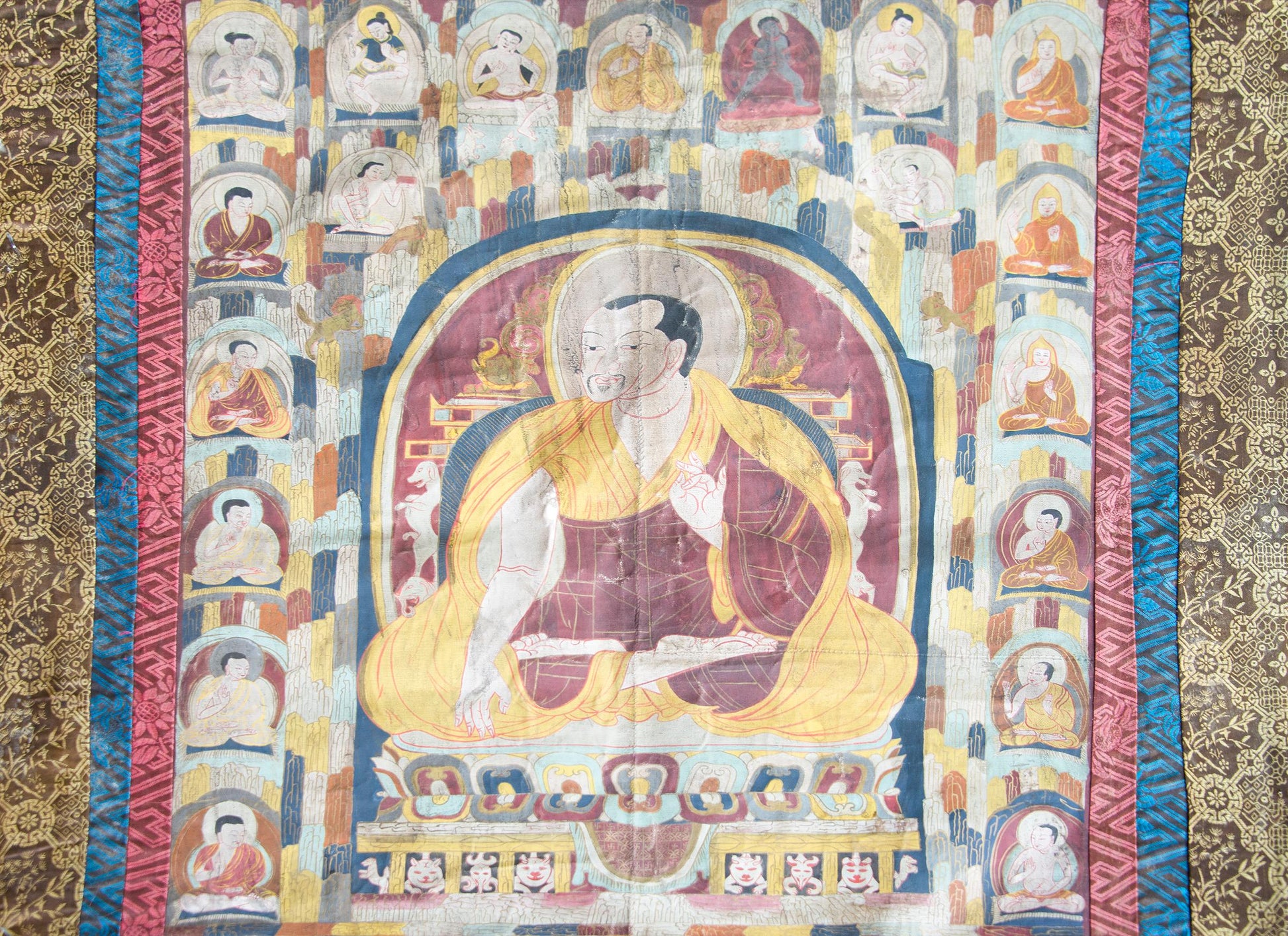 Late 19th Century Thangka with the Portrait of a Tibetan Monk  For Sale