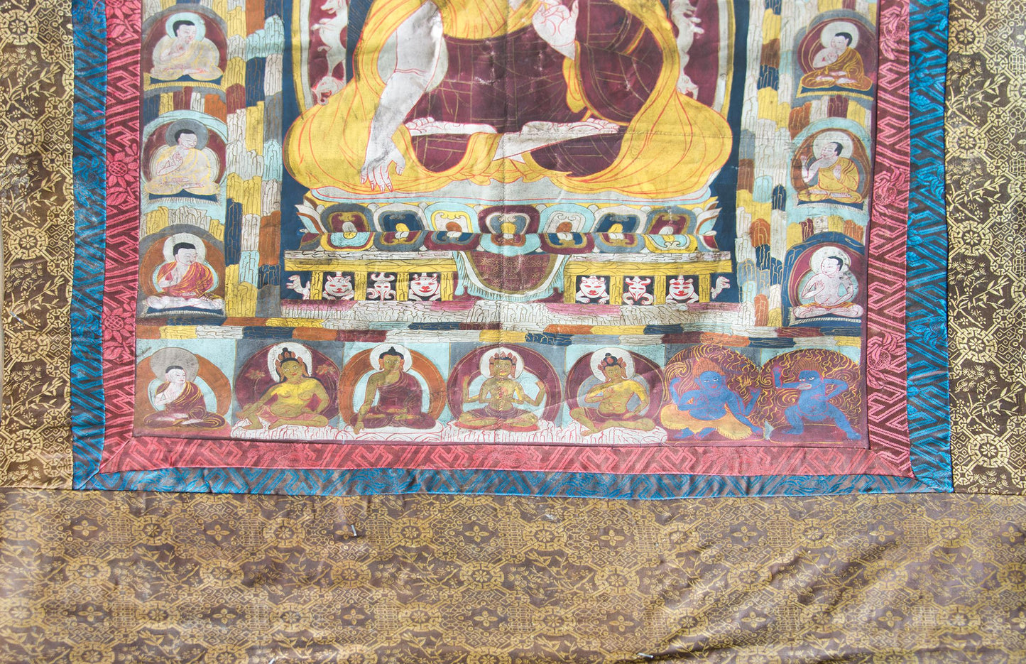 Late 19th Century Thangka with the Portrait of a Tibetan Monk  For Sale