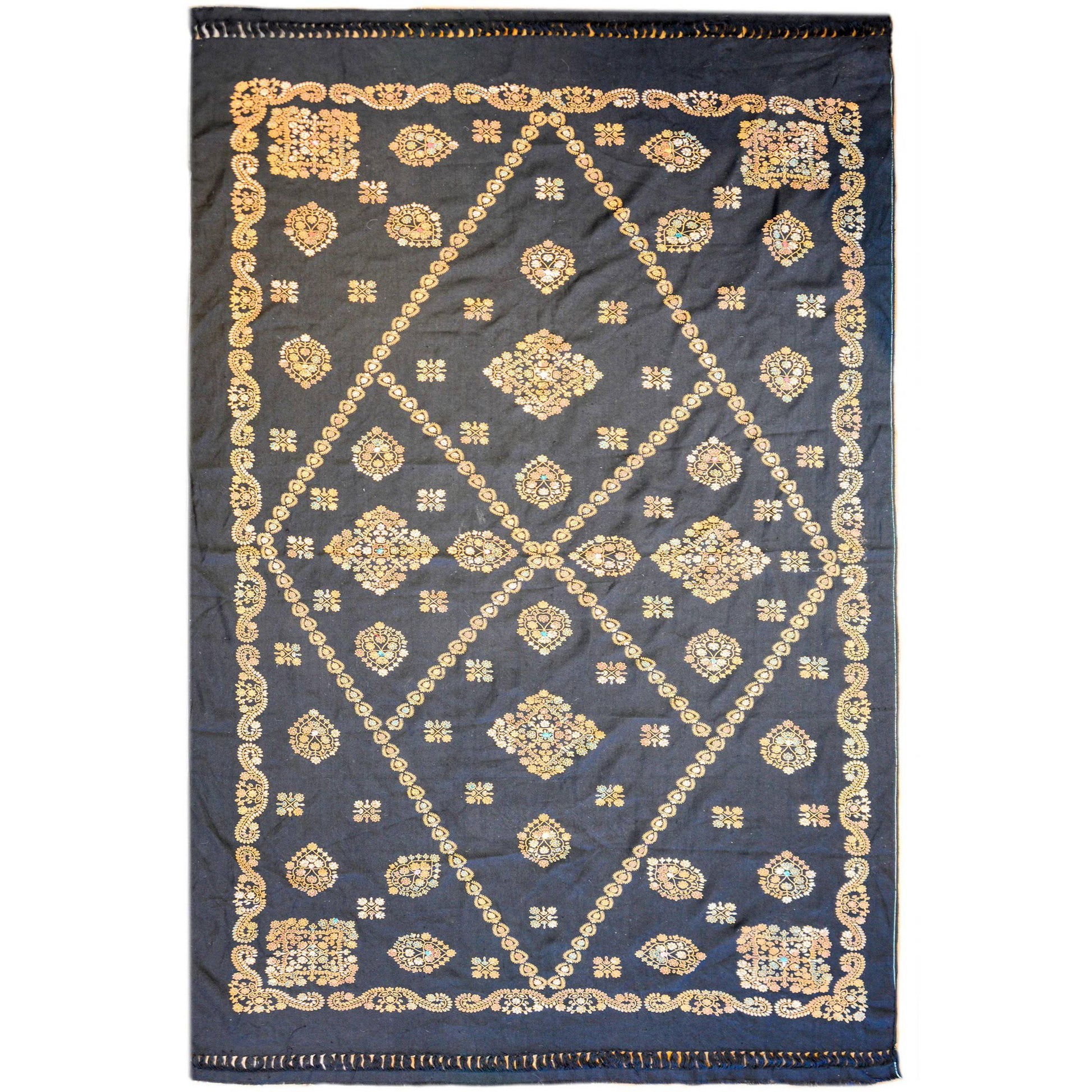 Skillfully Embroidered Late 20th Century Indian Suzani Textile For Sale