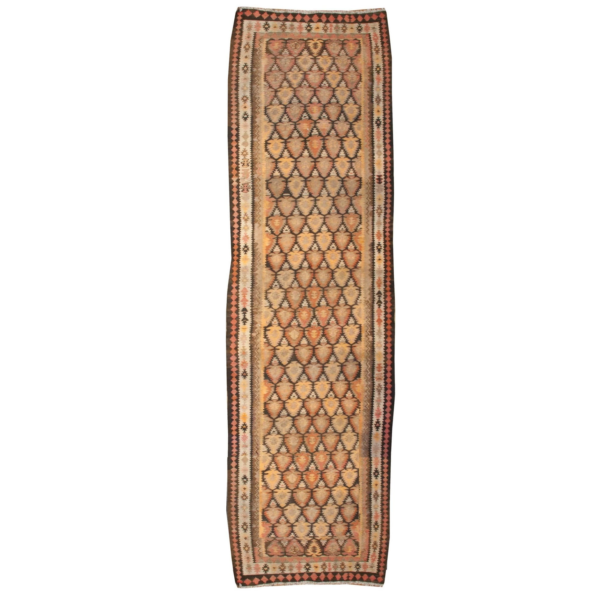 Early 20th Century Qazvin Kilim Runner For Sale