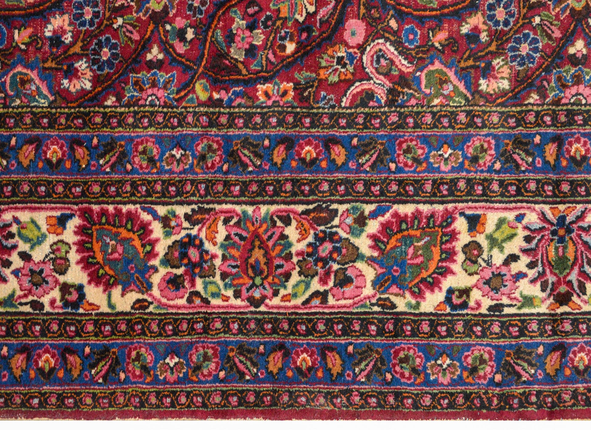 Grande Vintage Mashad Rug For Sale