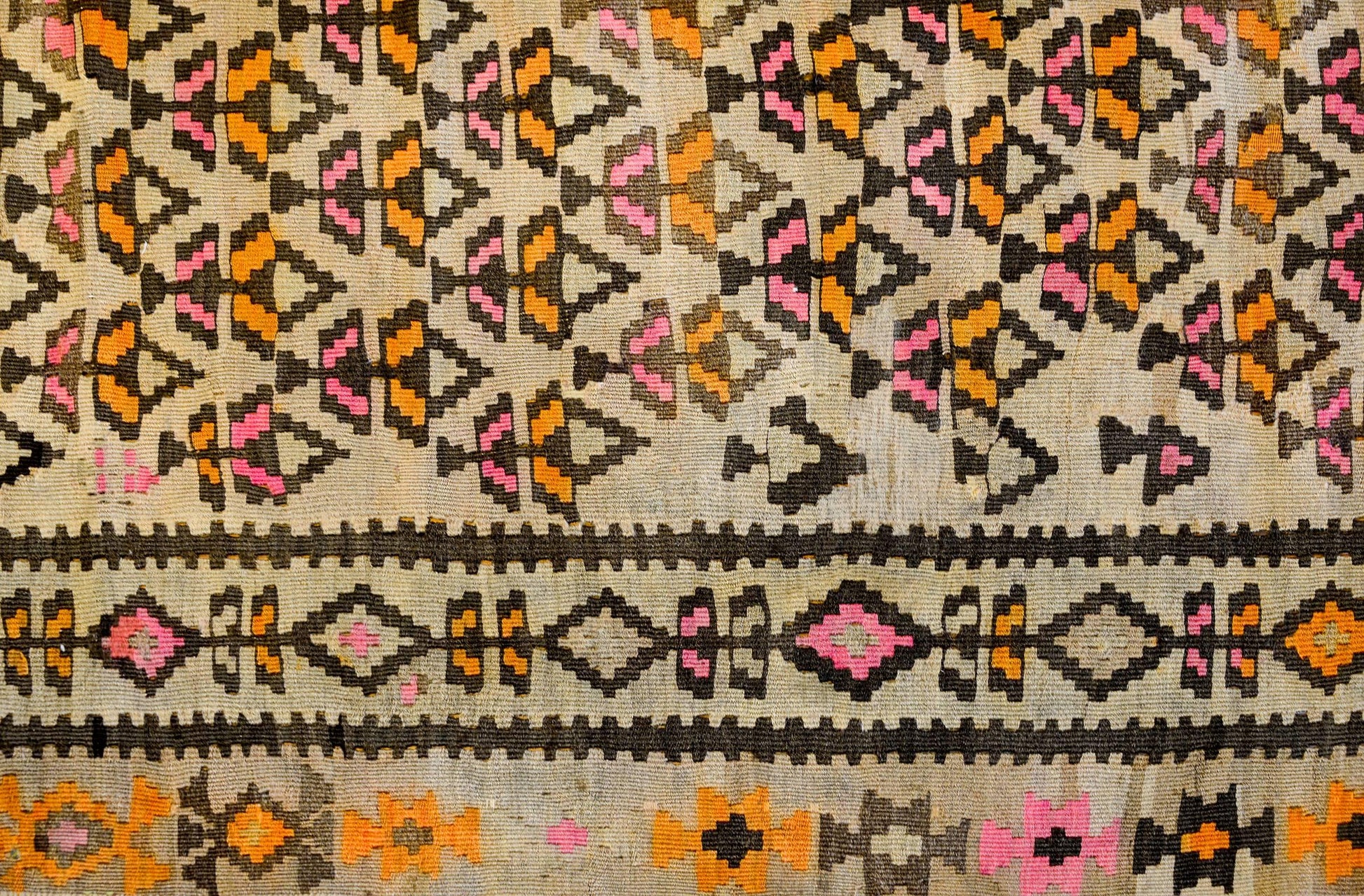 Exceptional Early 20th Century Qazvin Kilim Runner For Sale