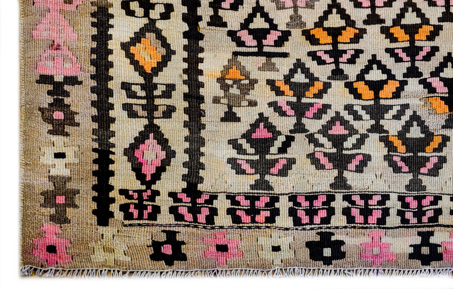 Exceptional Early 20th Century Qazvin Kilim Runner For Sale