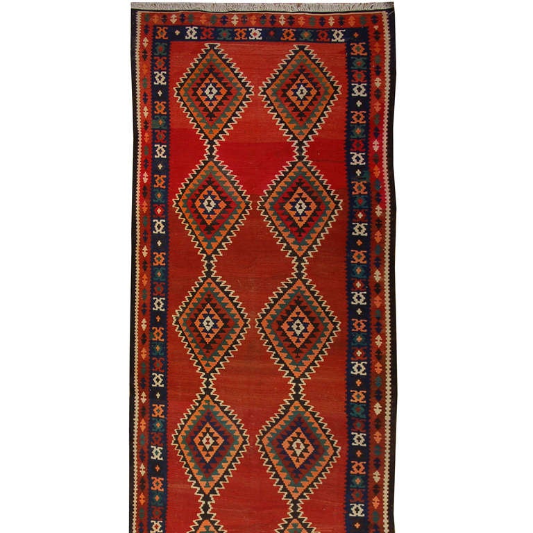 Early 20th Century Persian Kilim Runner For Sale