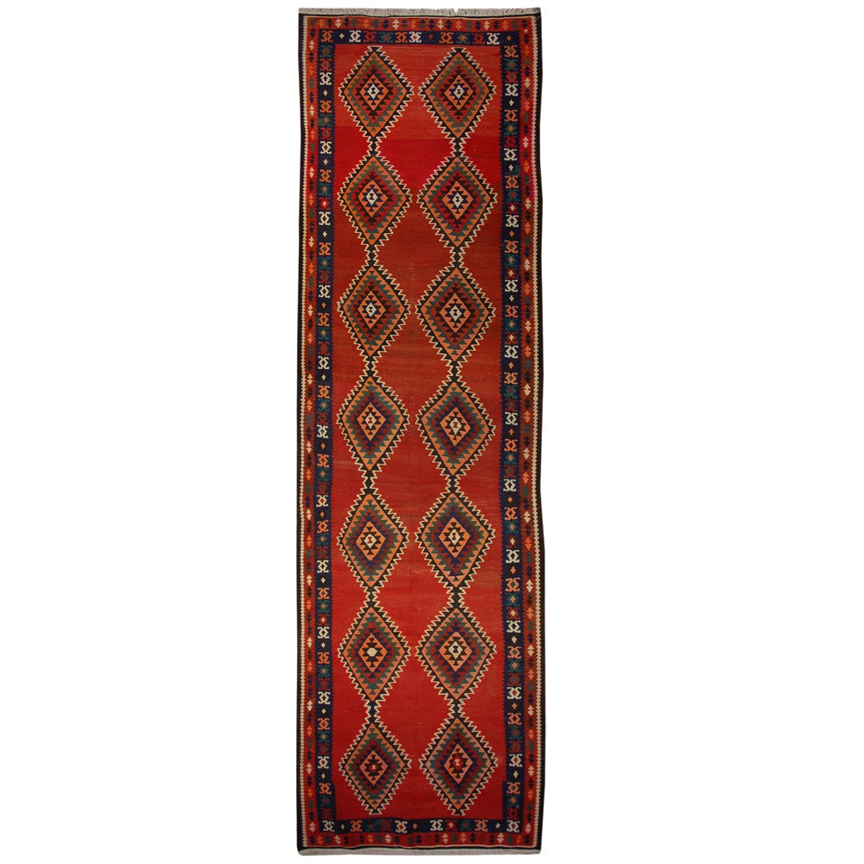 Early 20th Century Persian Kilim Runner For Sale