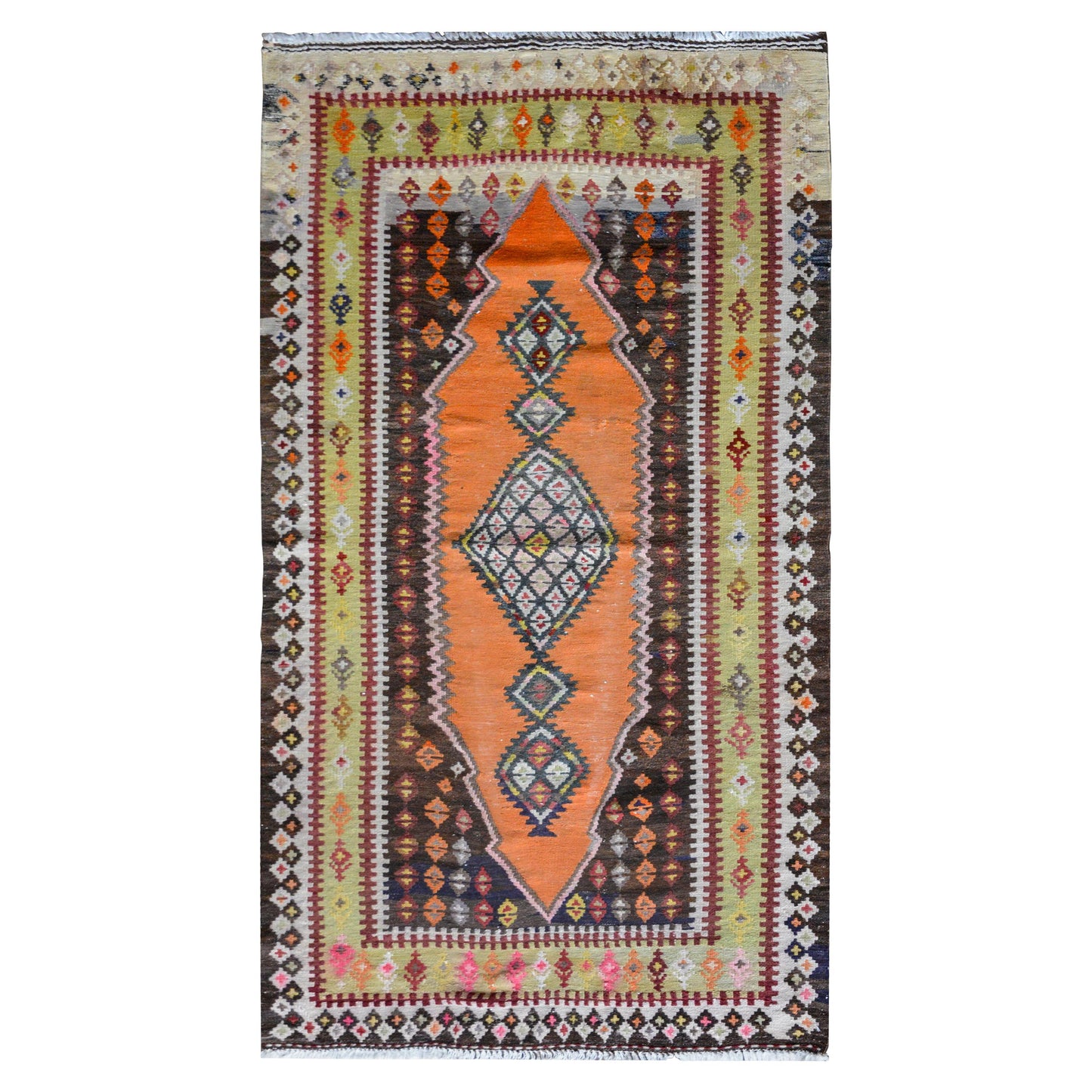 Early 20th Century Saveh Kilim Rug For Sale