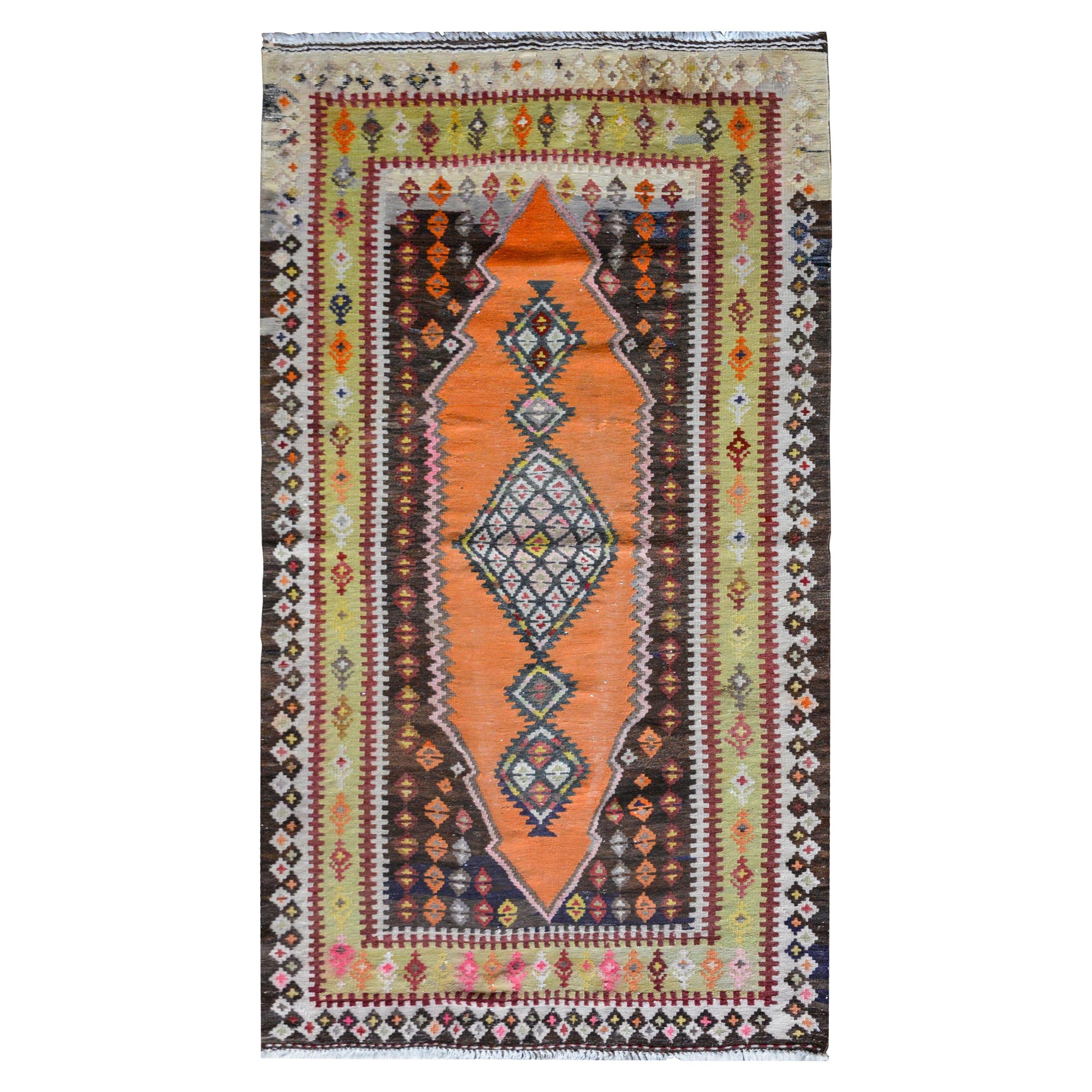 Early 20th Century Saveh Kilim Rug For Sale